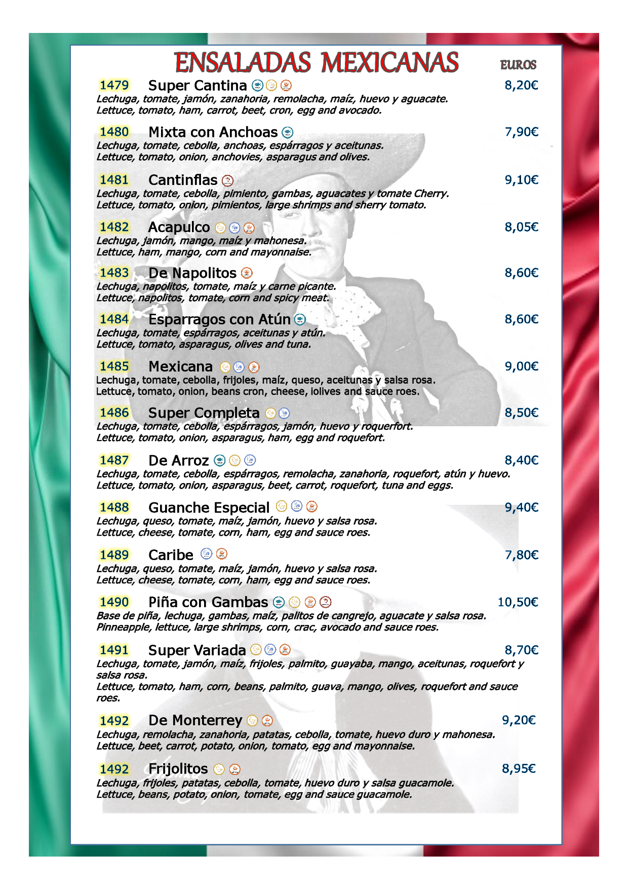 Carta de Restaurante Cantina Canfinflas — página 5