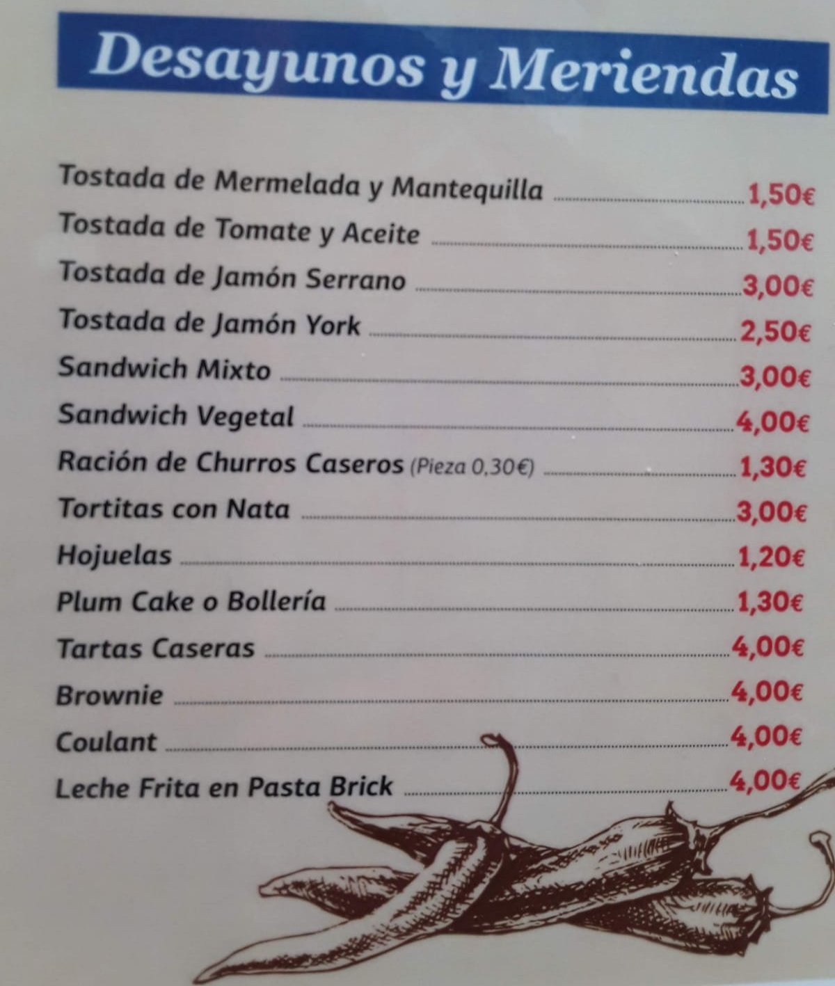 Carta de Cervecería-Cafeteria ERIKA — página 2