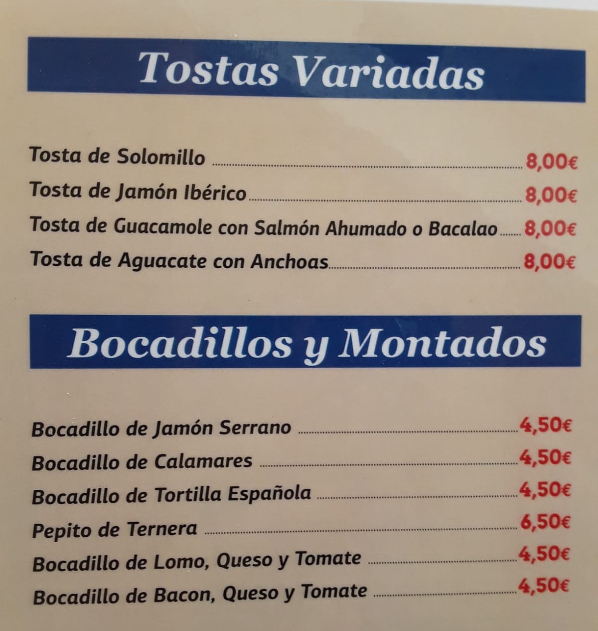 Carta de Cervecería-Cafeteria ERIKA — página 3