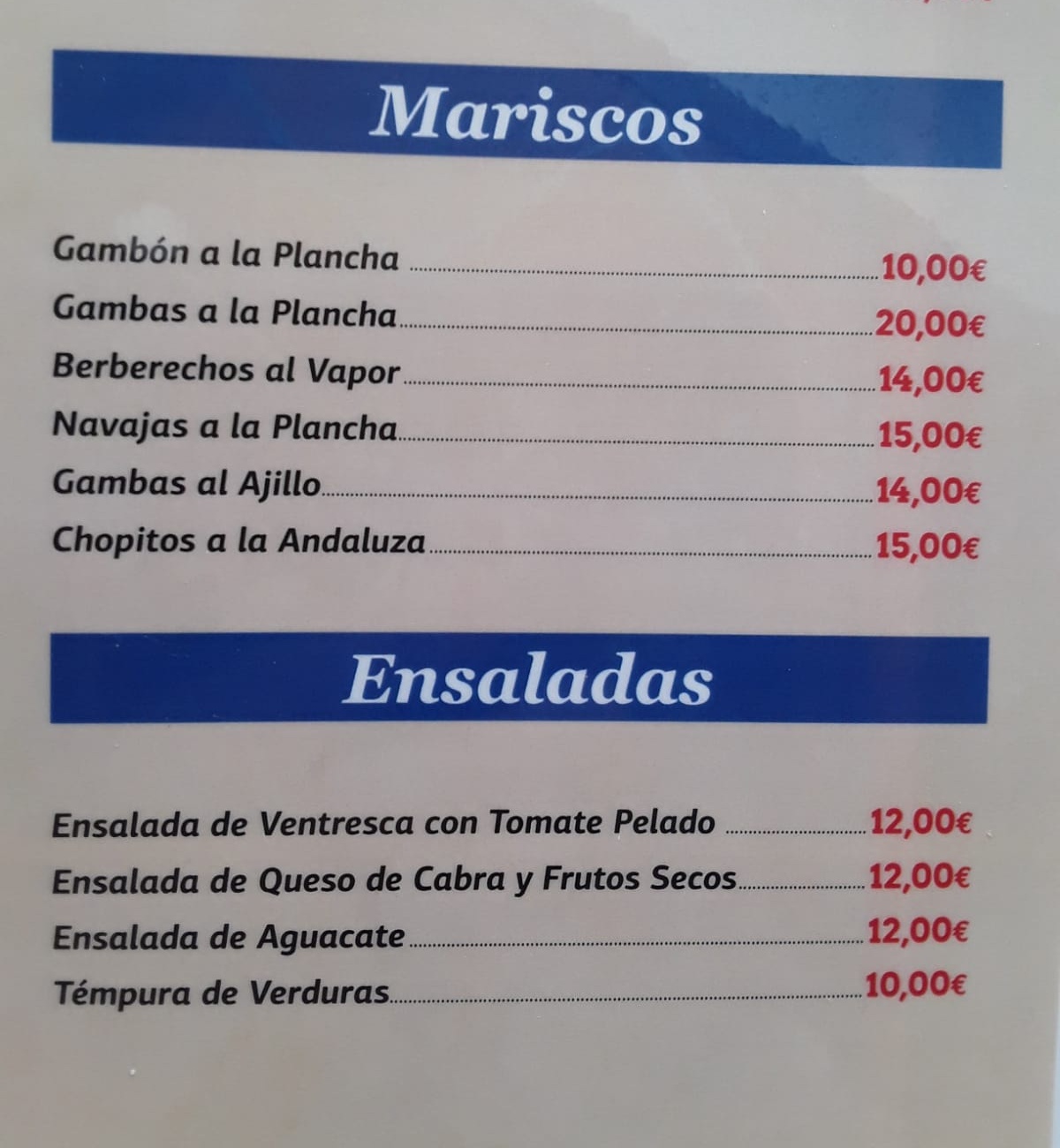 Carta de Cervecería-Cafeteria ERIKA — página 5