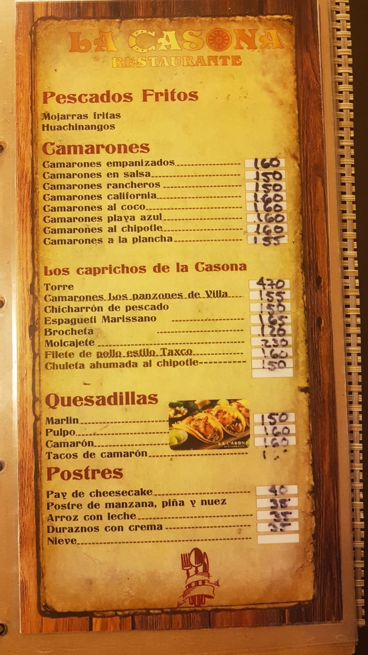 Carta de La Casona Restaurante — página 2