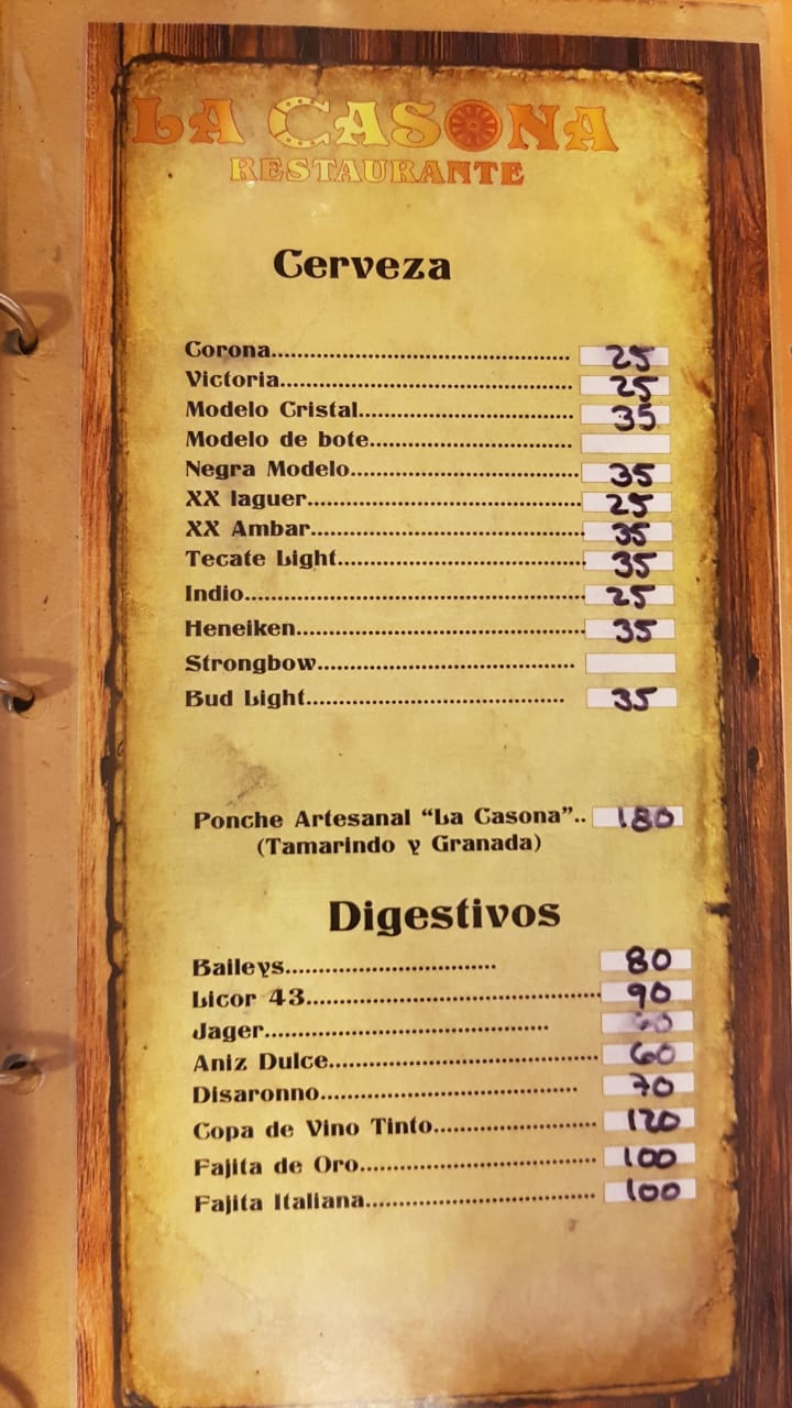 Carta de La Casona Restaurante — página 5
