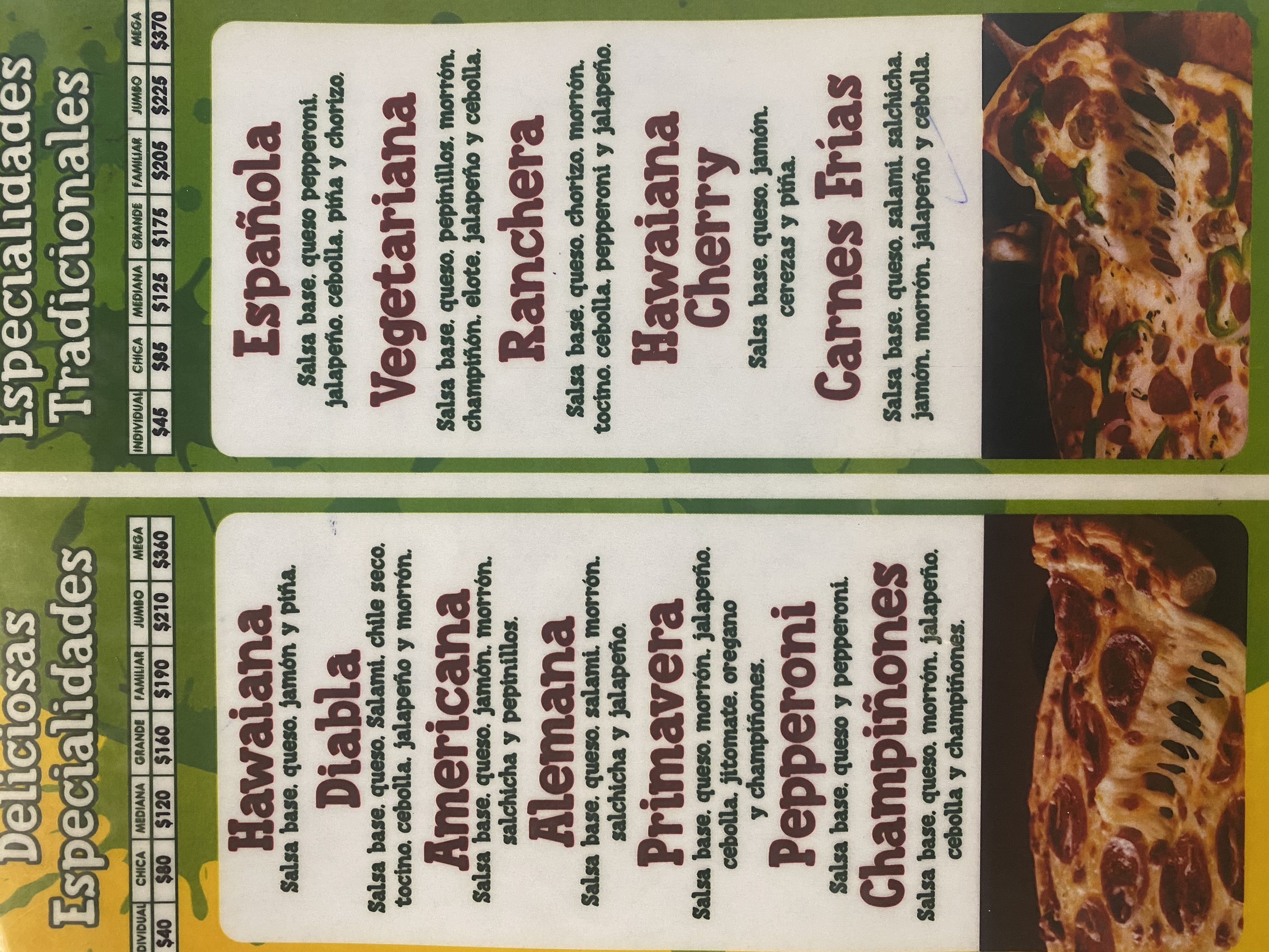 Carta de Don chico pizza  — página 1