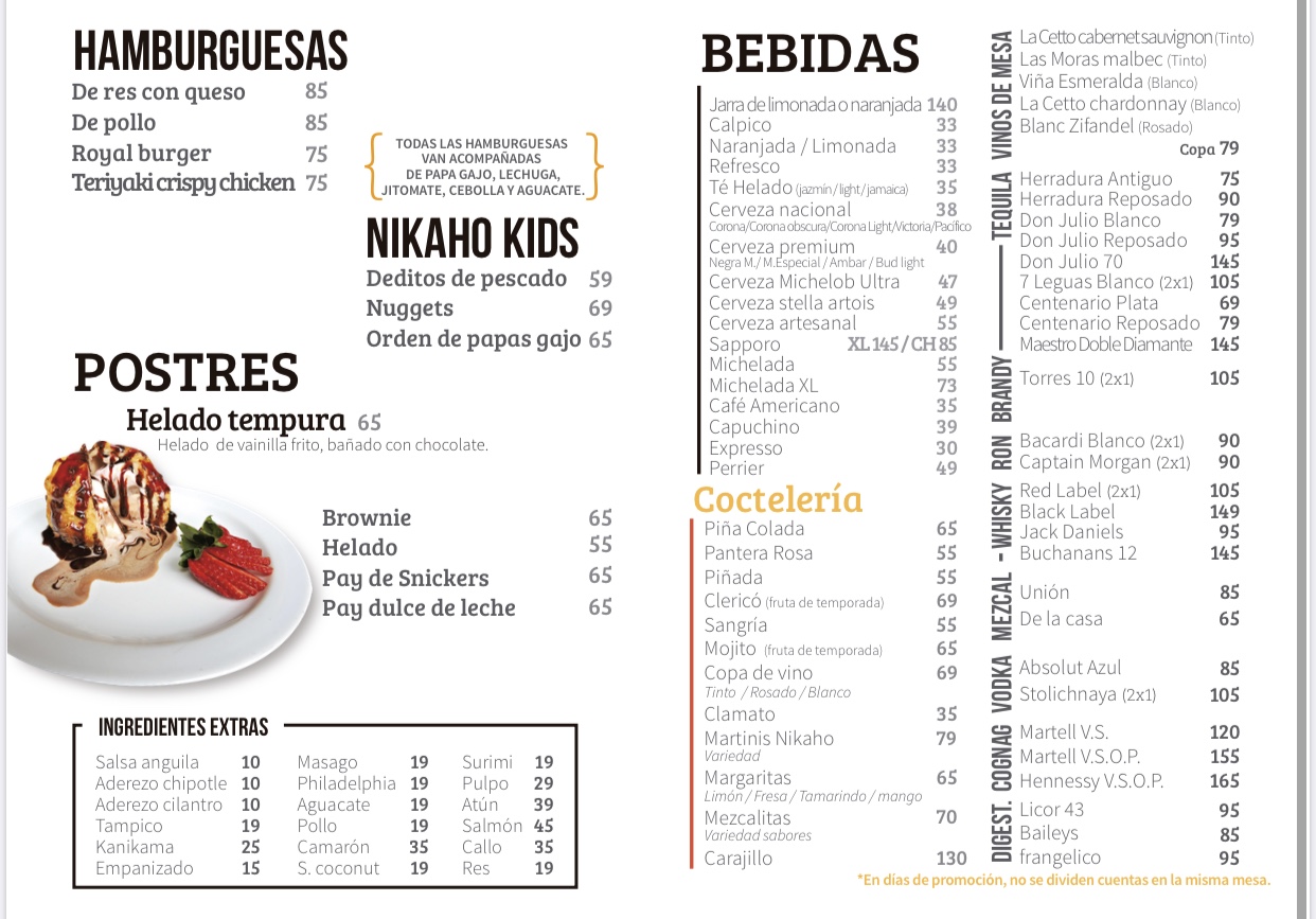 Carta de Nikaho Sushi Bar — página 3