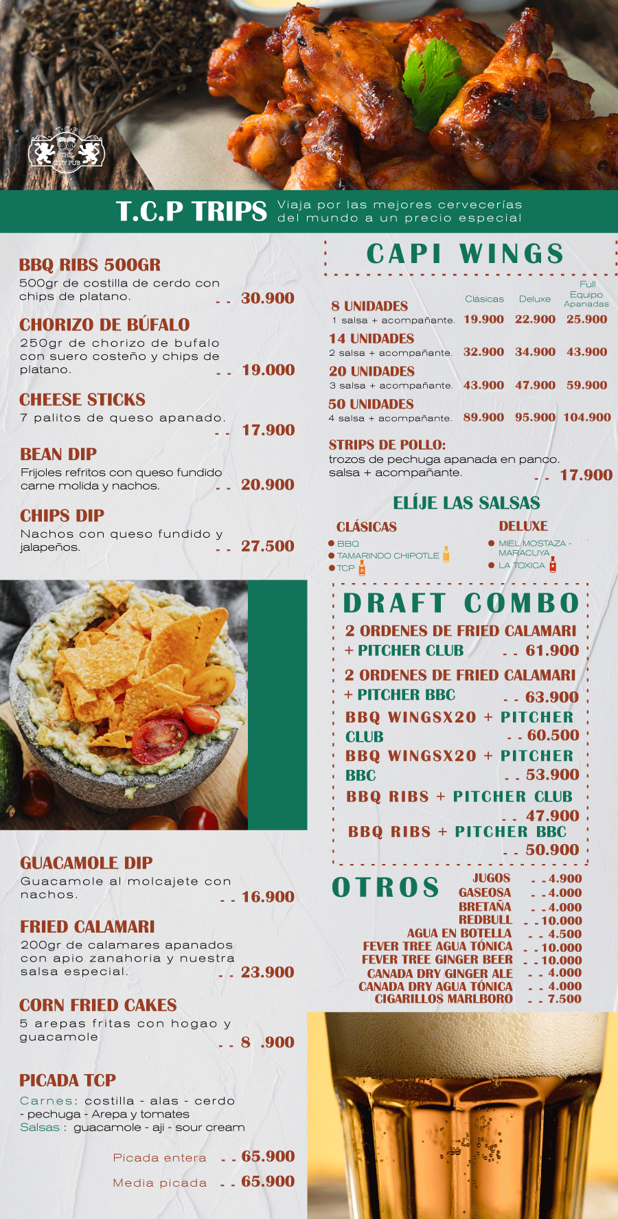 Carta de The City Pub en Armenia, Quindio — página 1