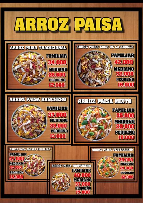 Carta de Arroz Paisa de la Abuela — página 3