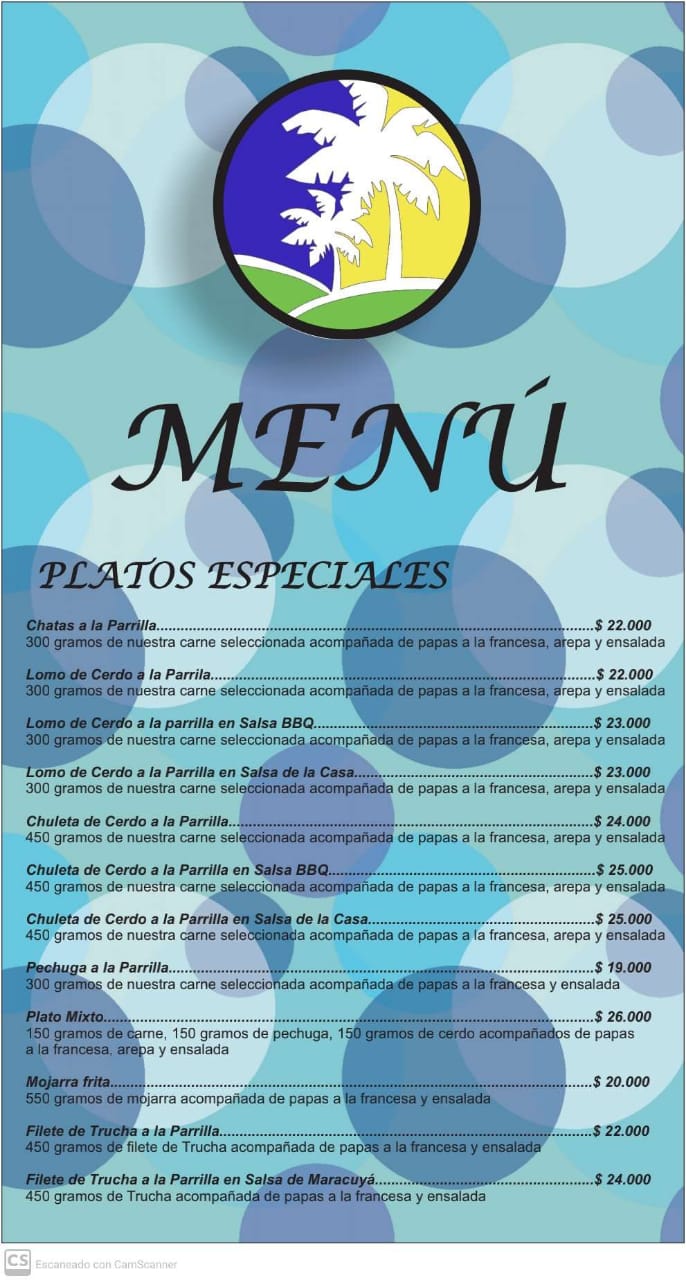 Carta de Hotel campestre palmas del Zamorano — página 2