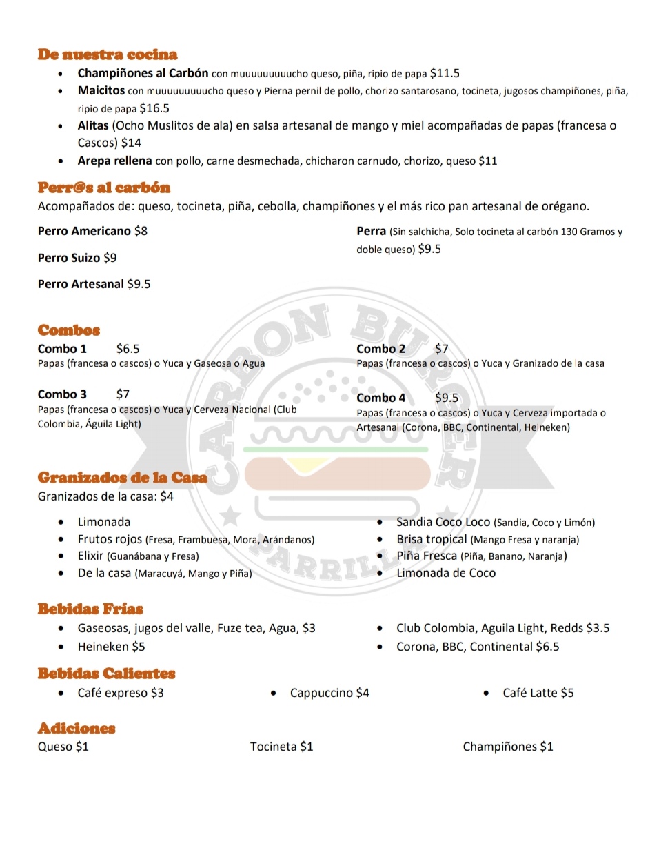 Carta de Carbon burger — página 2