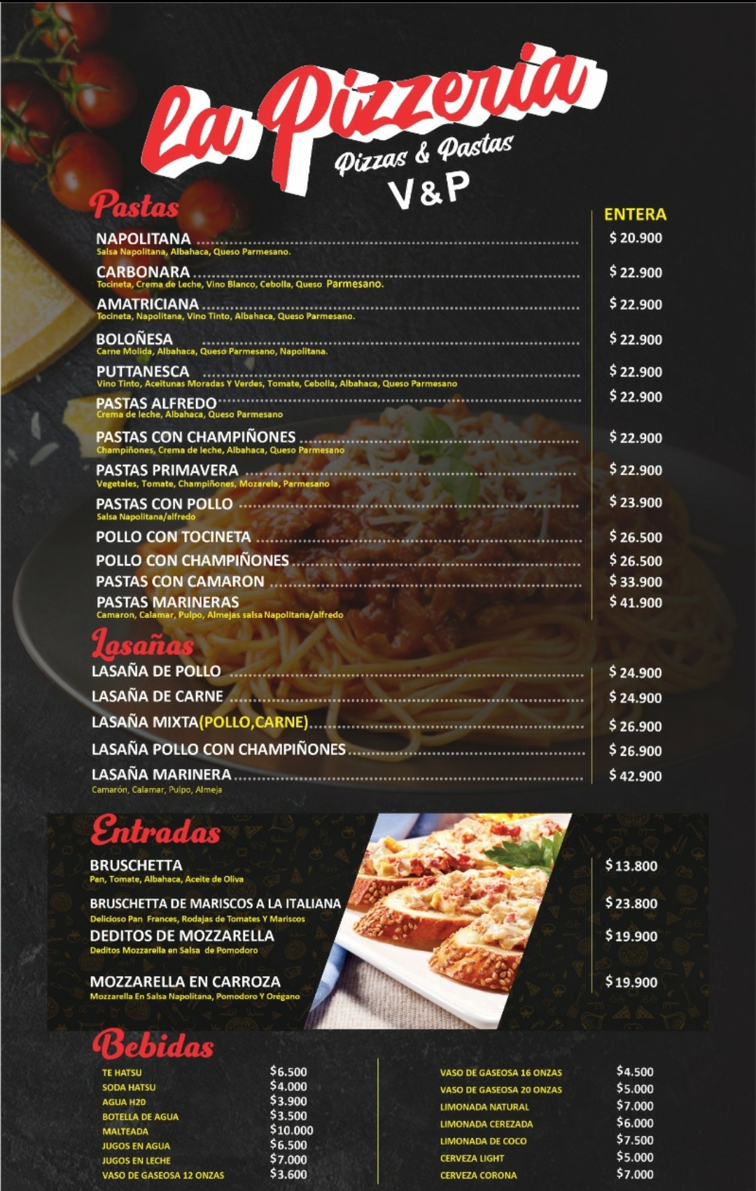 Carta de LA PIZZERIA CASTELLANA  — página 2