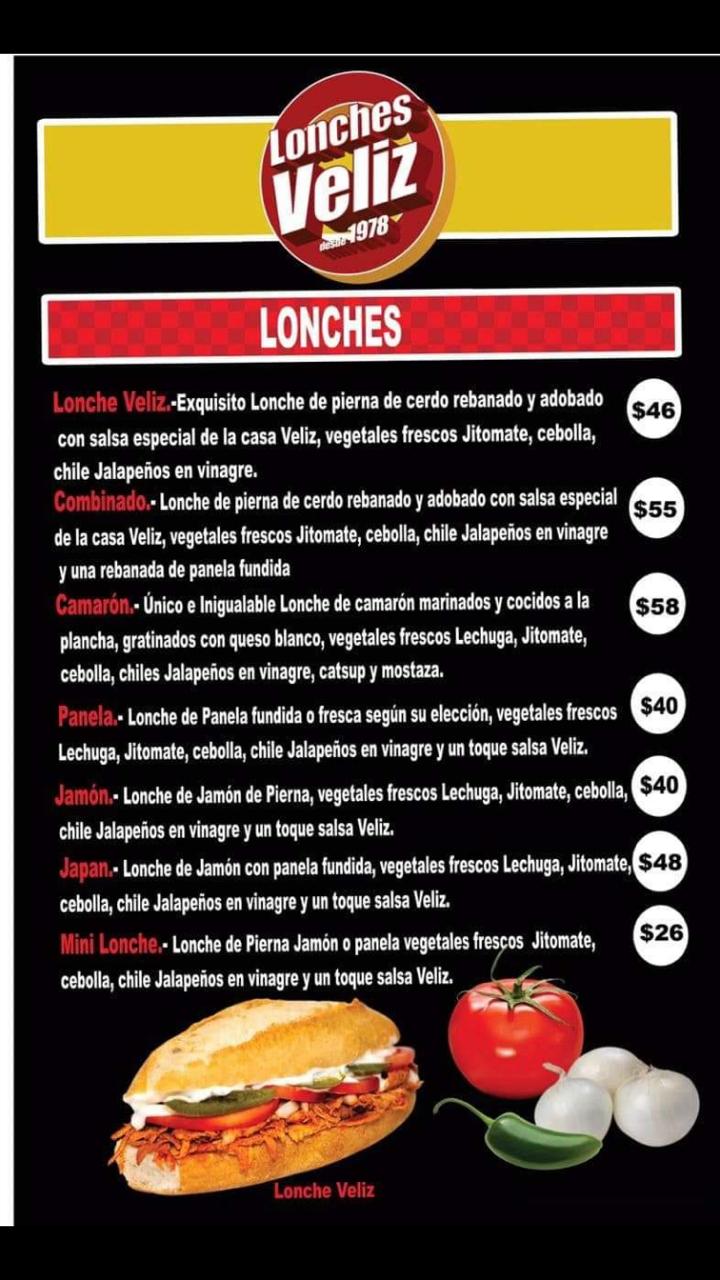Carta de Lonches Veliz — página 3