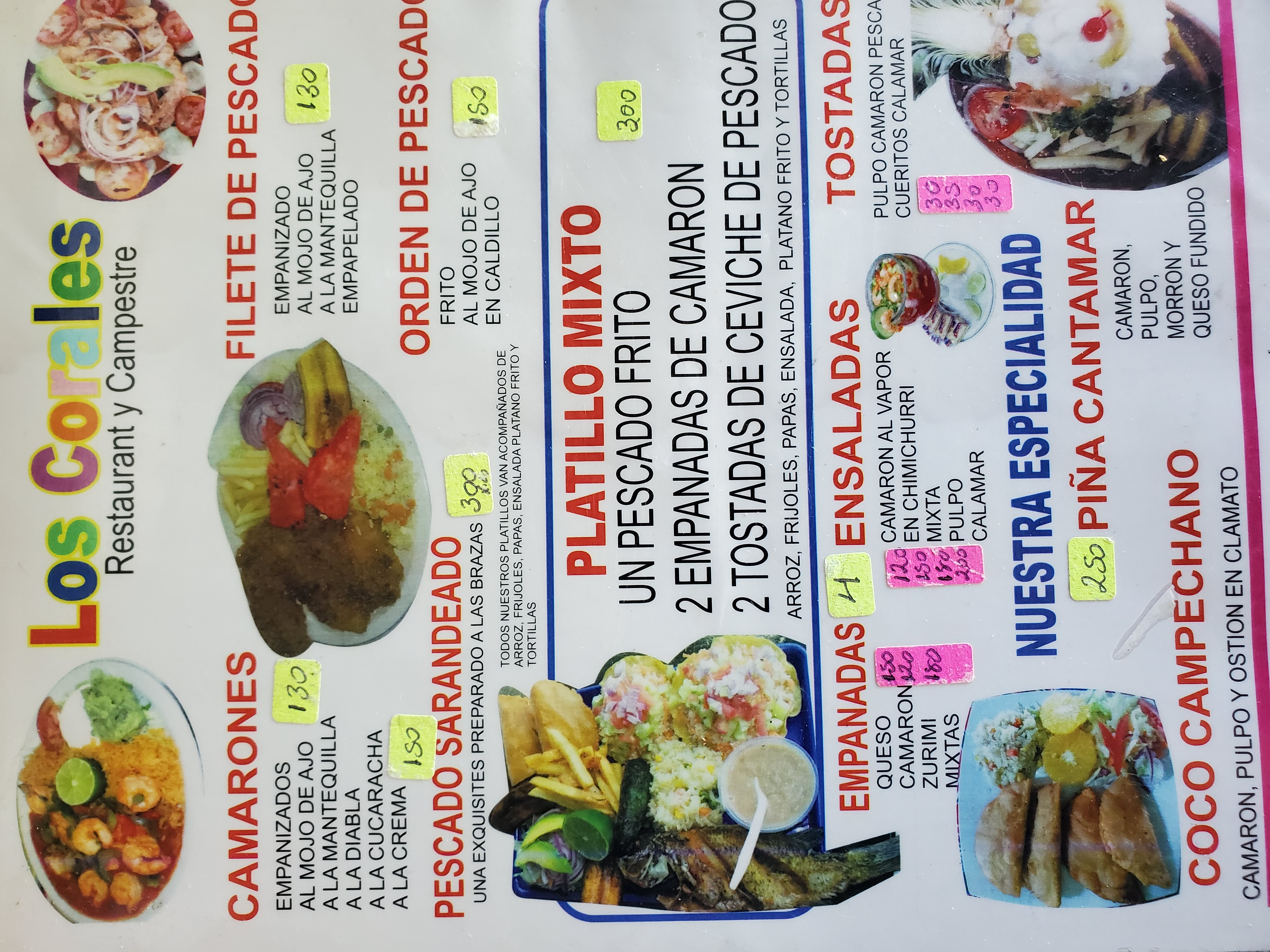 Carta de Restaurante Los Corales  — página 3