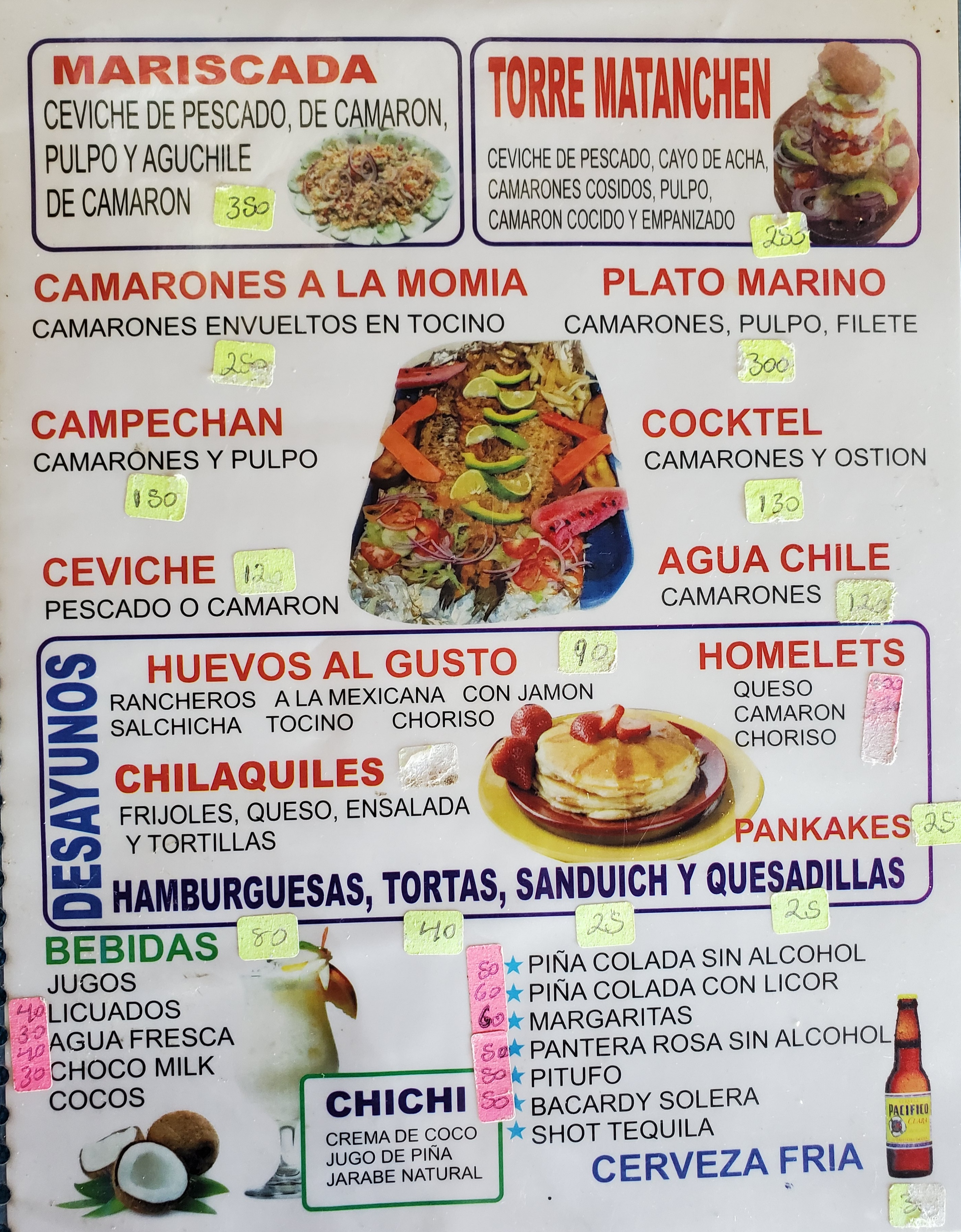 Carta de Restaurante Los Corales  — página 2