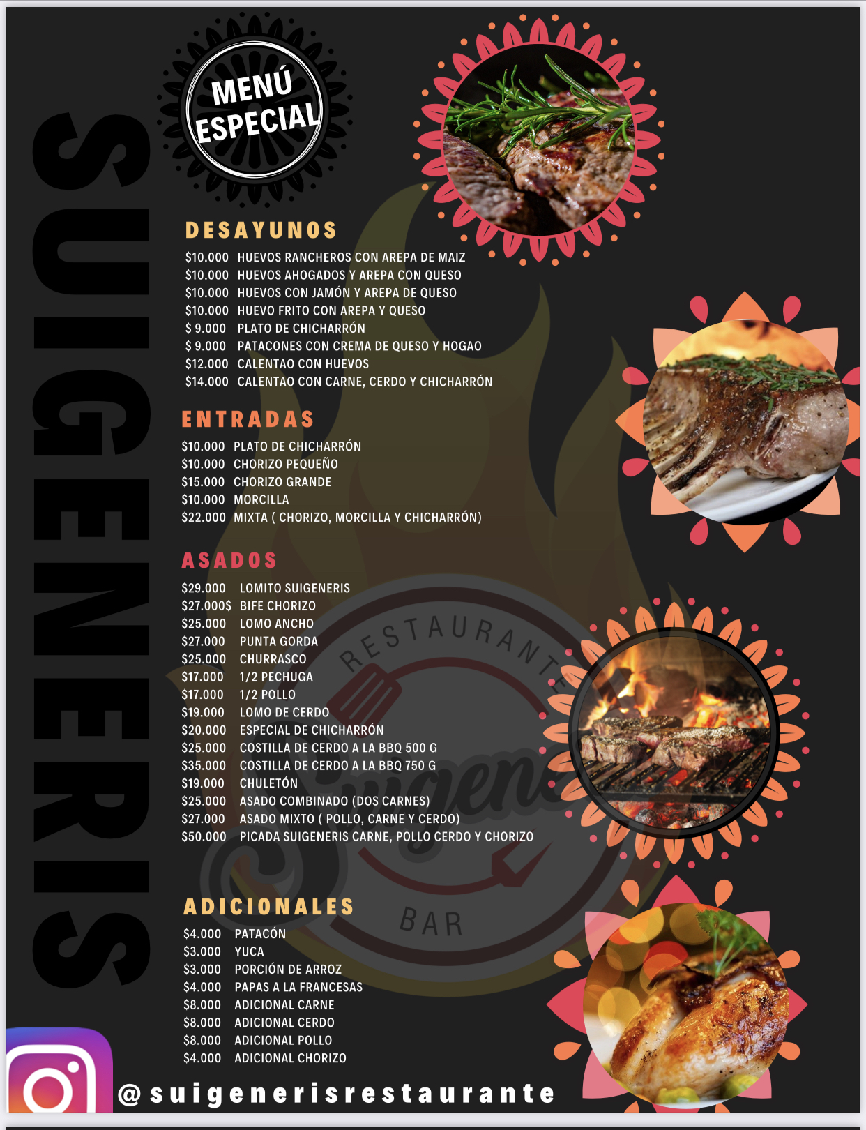 Carta de Suigeneris restaurante  — página 2