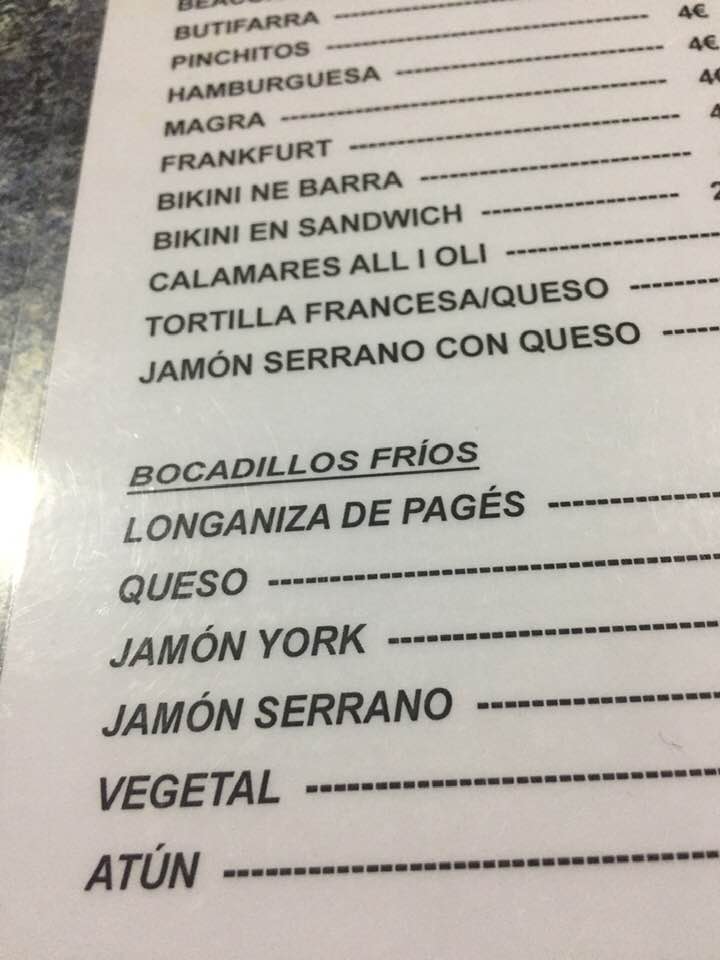 Carta de Bar molina — página 2