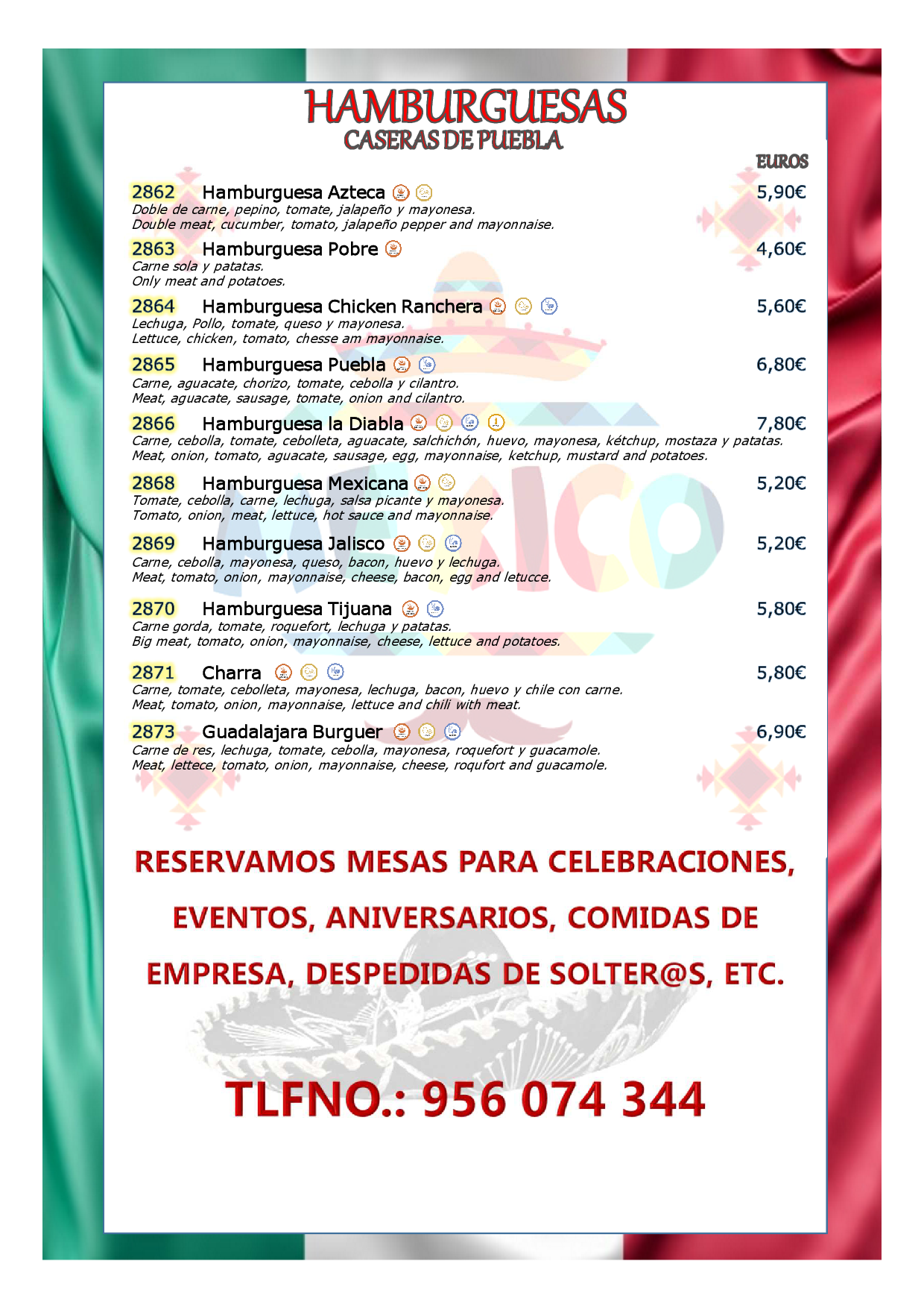 Carta de Cantina Cantinflas — página 12