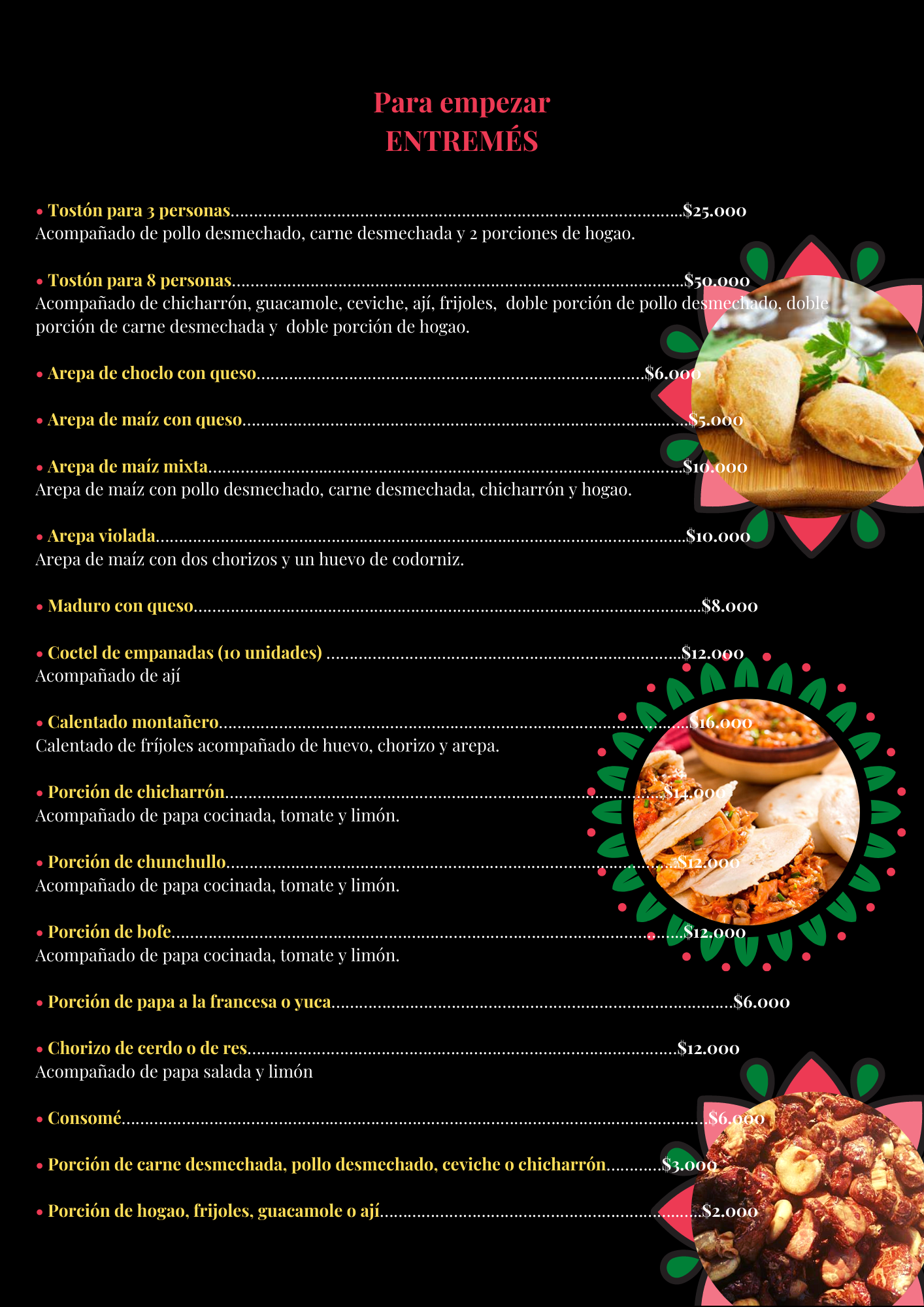 Carta de Restaurante A 18 Grados en Rural  — página 2