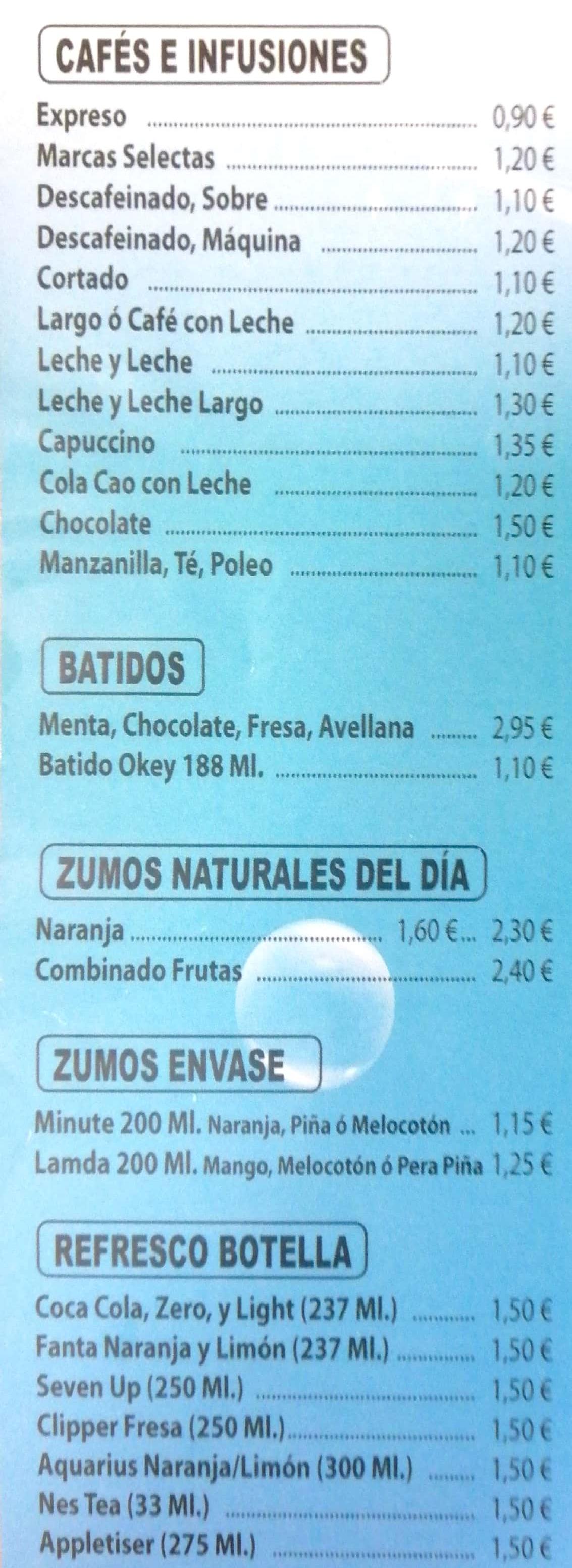 Carta de Terraza La Piscina en Ingenio, Las Palmas — página 2