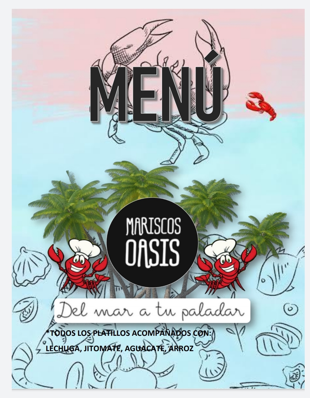 Carta de Mariscos oasis en 100000 — página 1