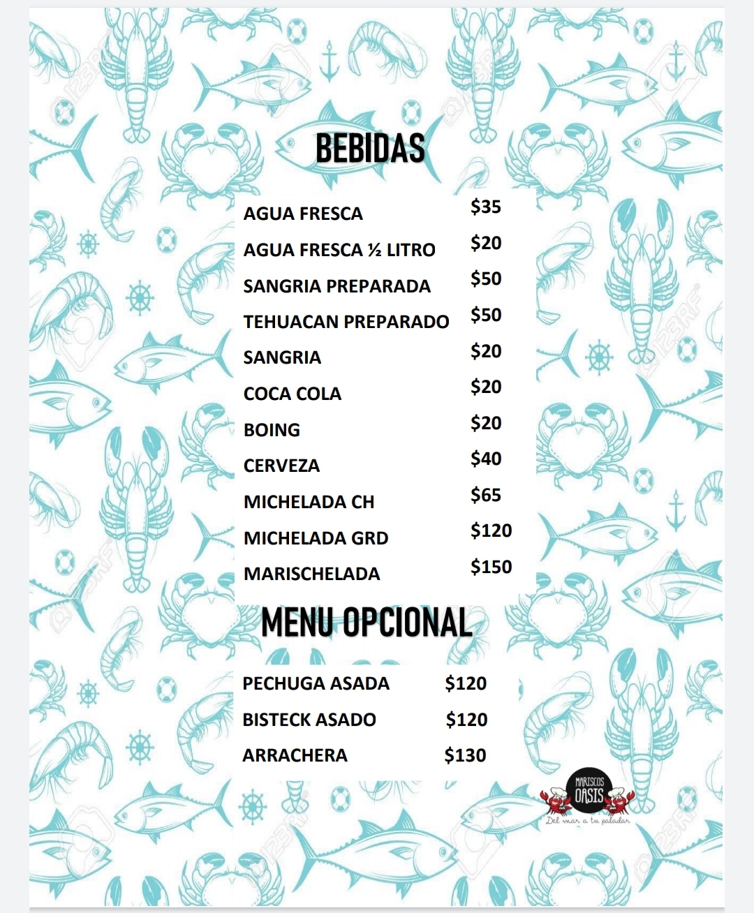 Carta de Mariscos oasis en 100000 — página 6