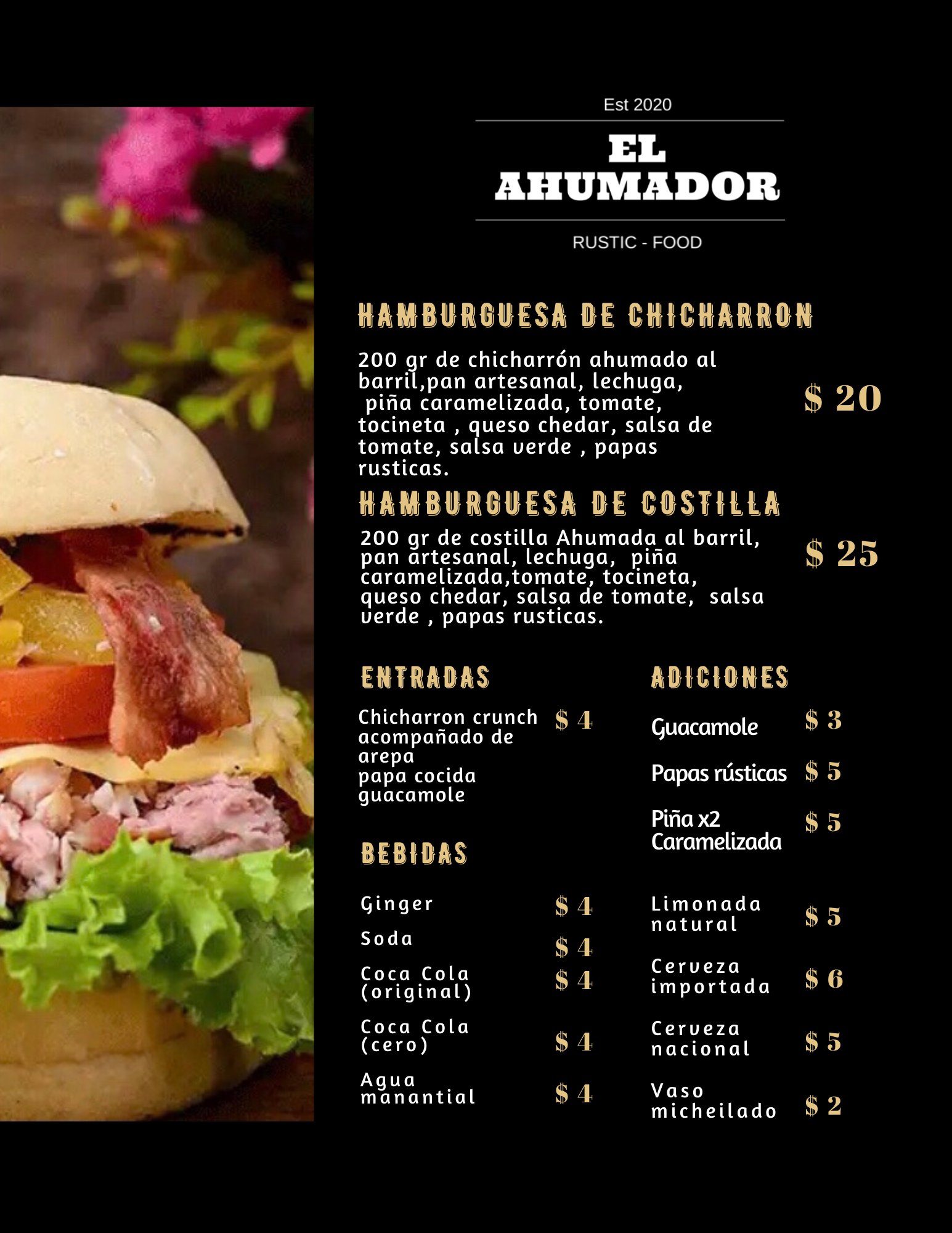 Carta de EL AHUMADOR 2020  en Prados del limonar , Cali  — página 3
