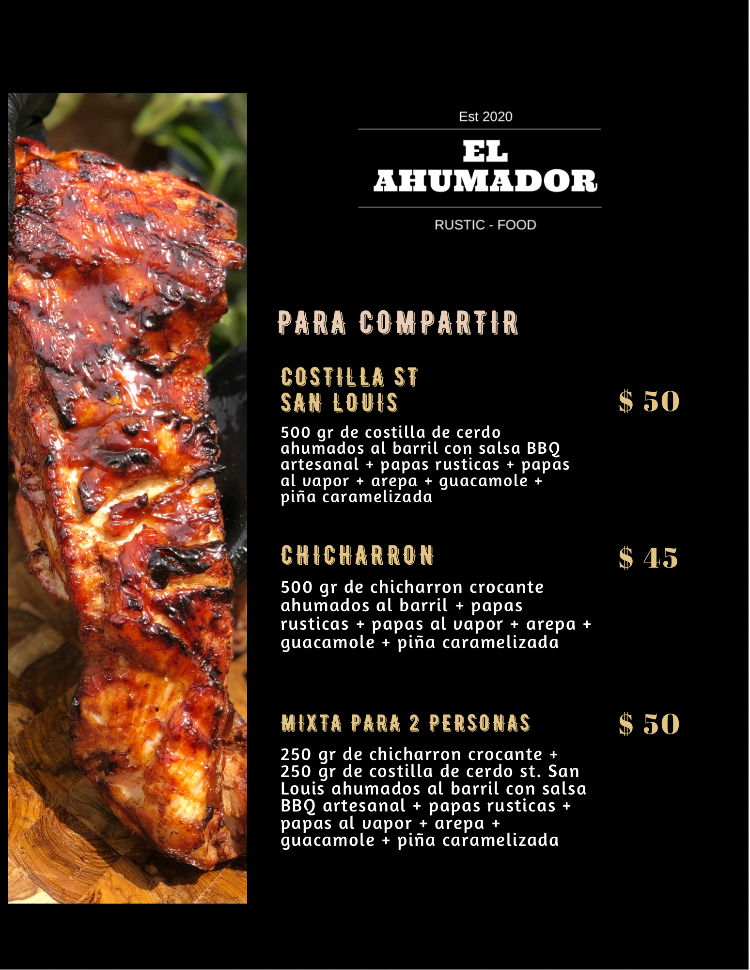 Carta de El AHIMADOR Y BBQ GRILL HOUSE  en Prados del limonar , Cali — página 2