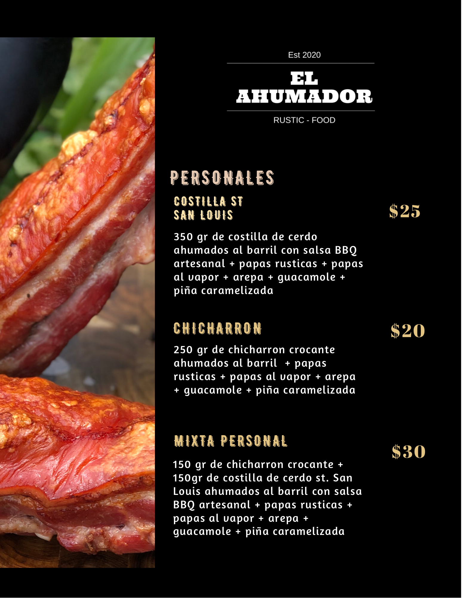 Carta de EL AHUMADOR Y BBQ GRILL HOUSE  en Prados del limonar , Cali  — página 3