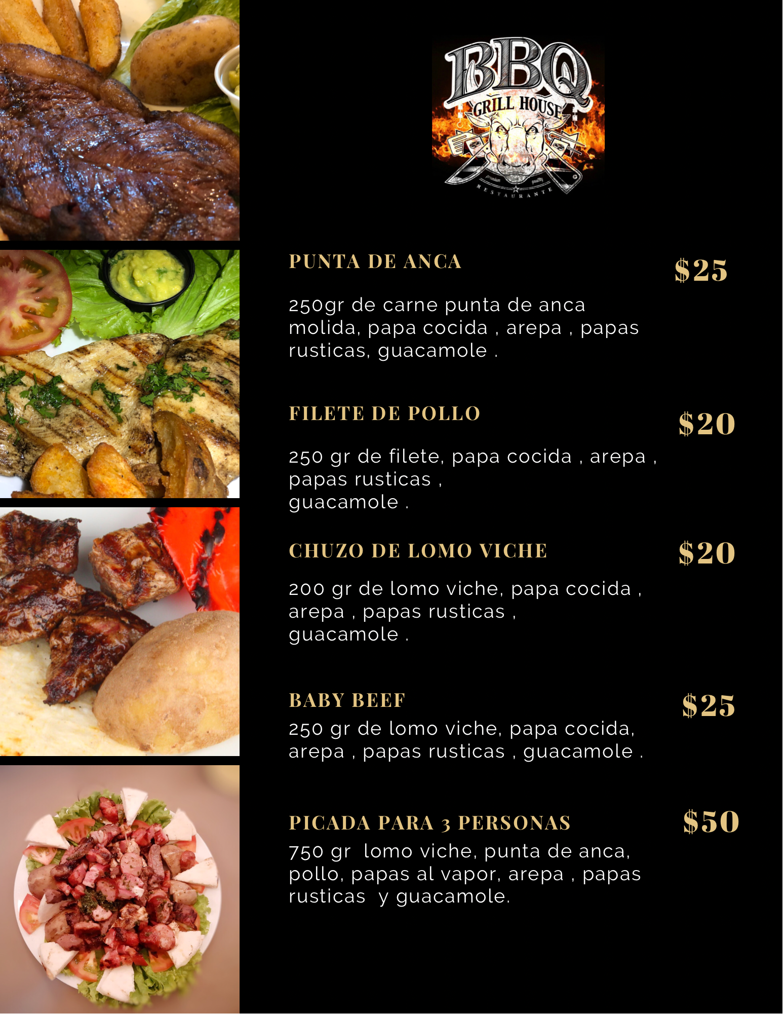Carta de EL AHUMADOR Y BBQ GRILL HOUSE  en Prados del limonar , Cali  — página 1