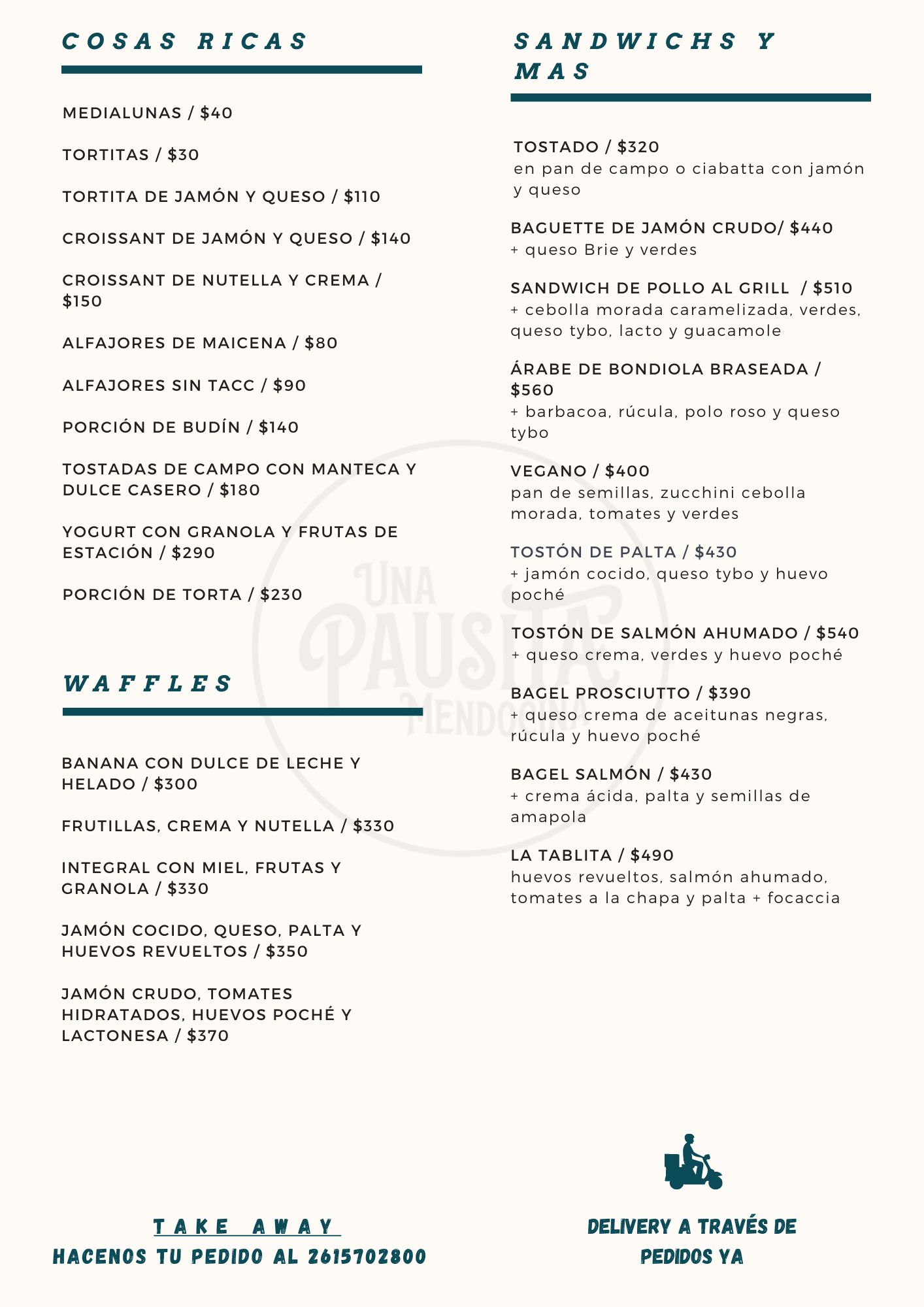 Carta de Una Pausita Mendocina en Mendoza — página 2