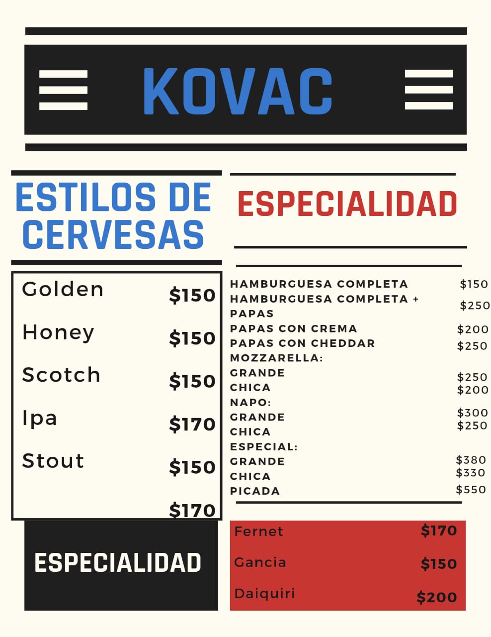 Carta de KOVAC en Gral. Pueyrredón, Buenos Aires — página 1