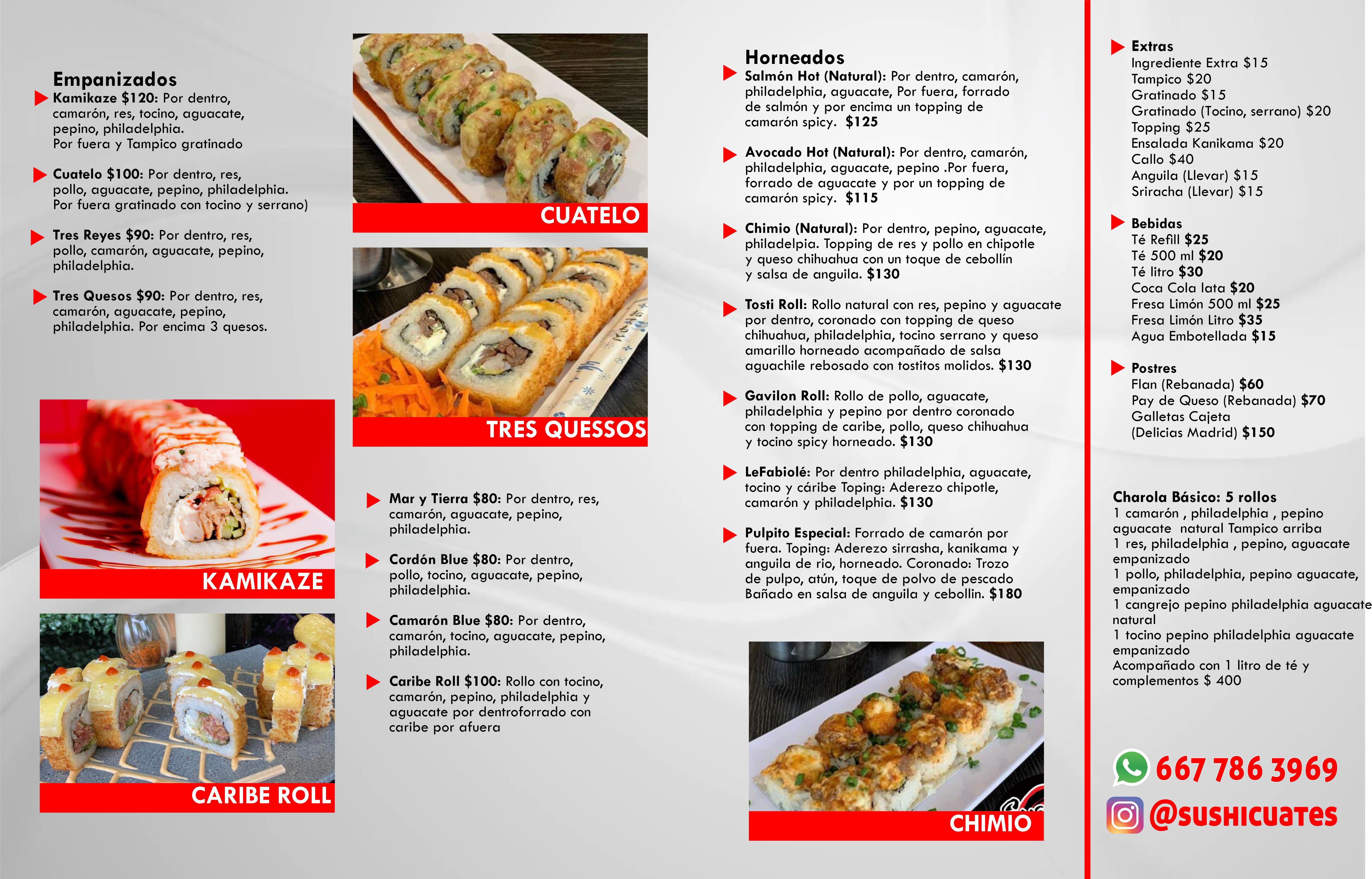 Carta de Sushi Cuates en Culiacán, Sinaloa — página 4