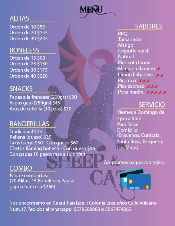 Carta de Sheep & Cat en Cuautitlán Izcalli, México — página 1