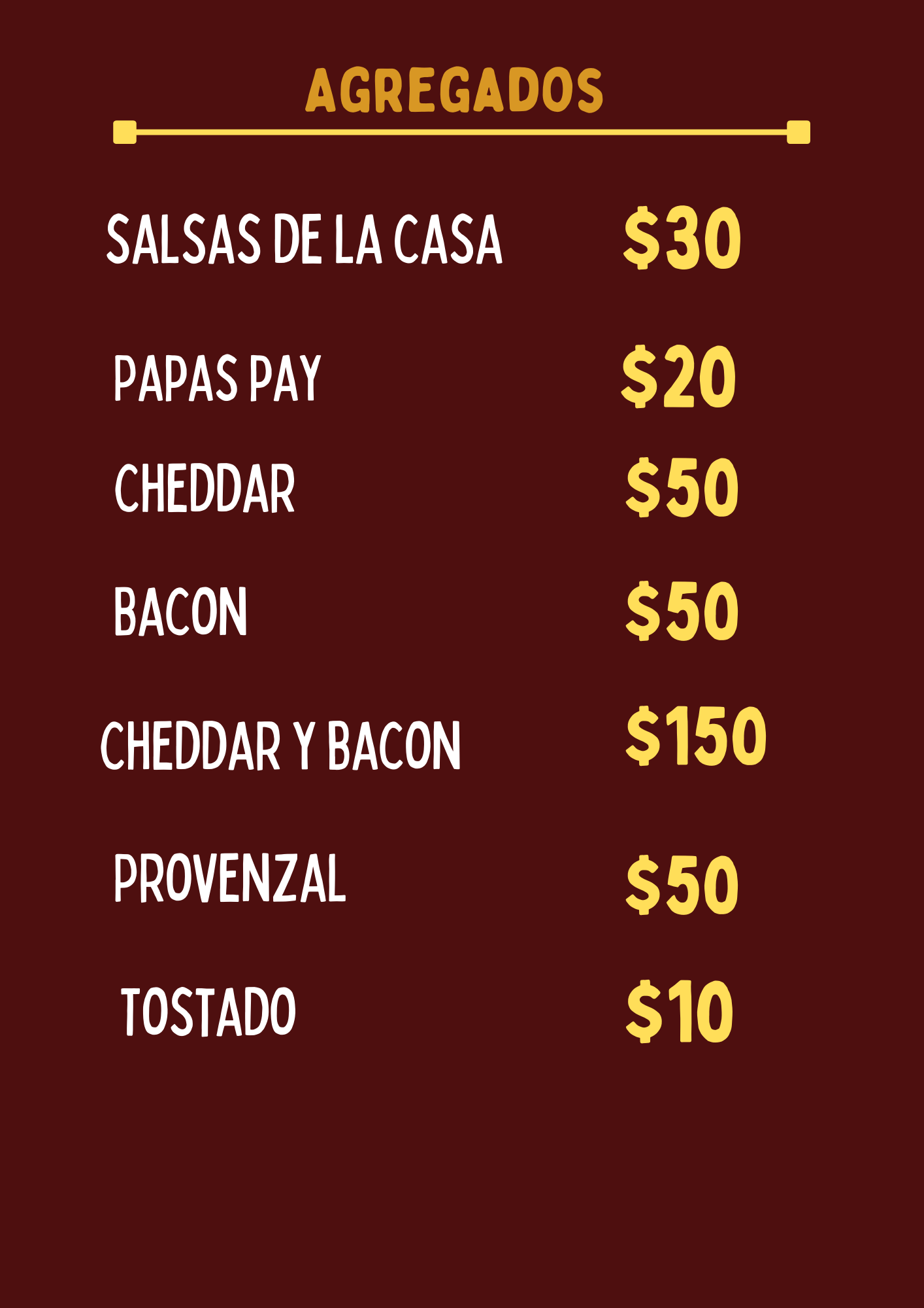 Carta de VooDoo Lunch en San Antonio de Areco, Buenos Aires — página 3