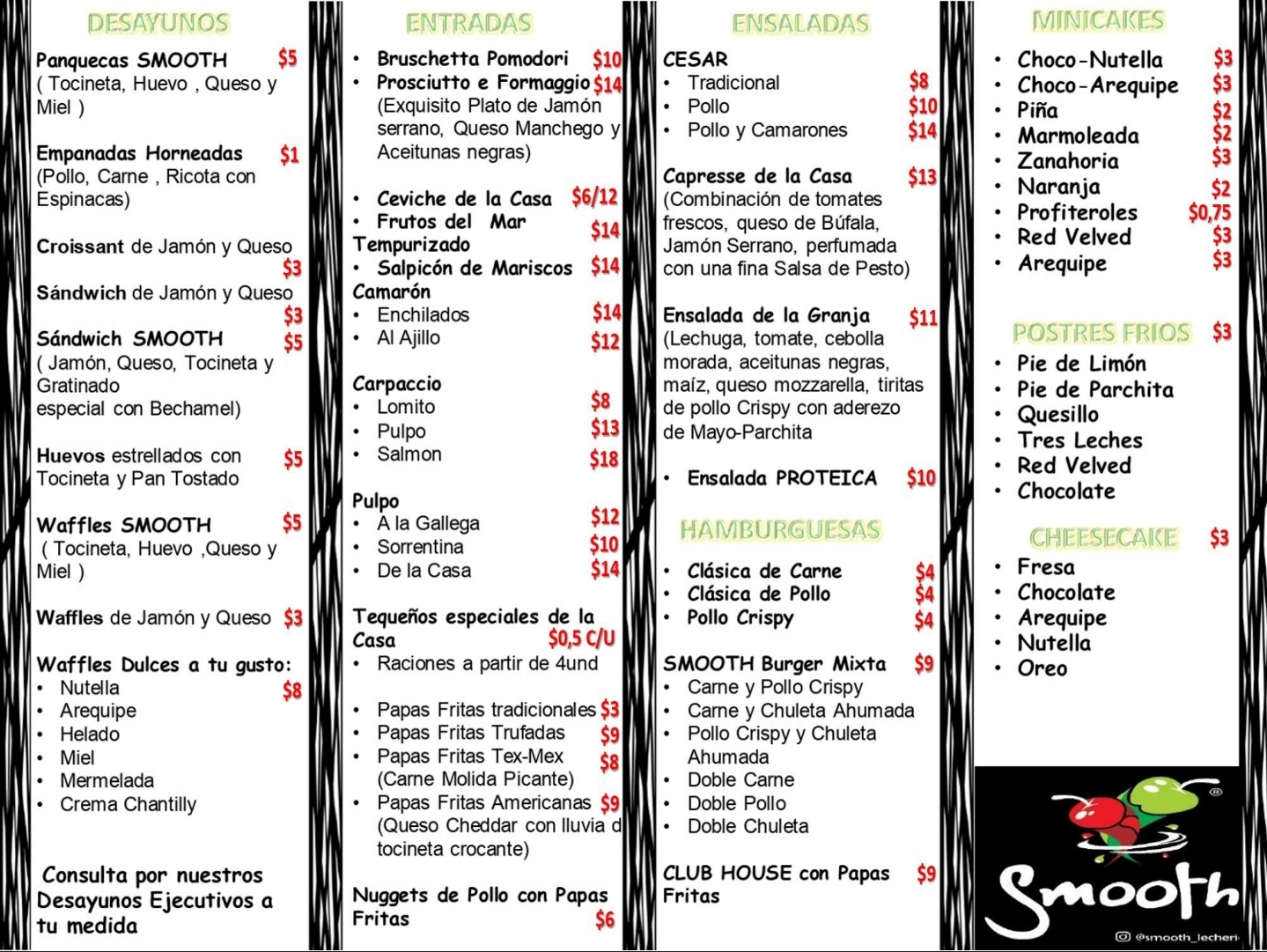 Carta de Smooth Lechería  en Lechería , Simón Bolívar — página 3