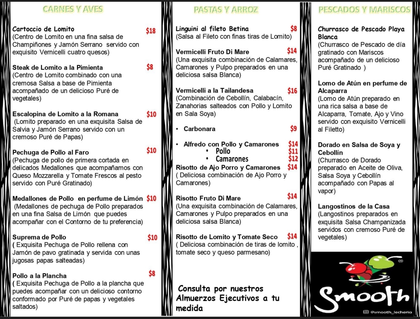 Carta de Smooth Lechería  en Lechería , Simón Bolívar — página 2