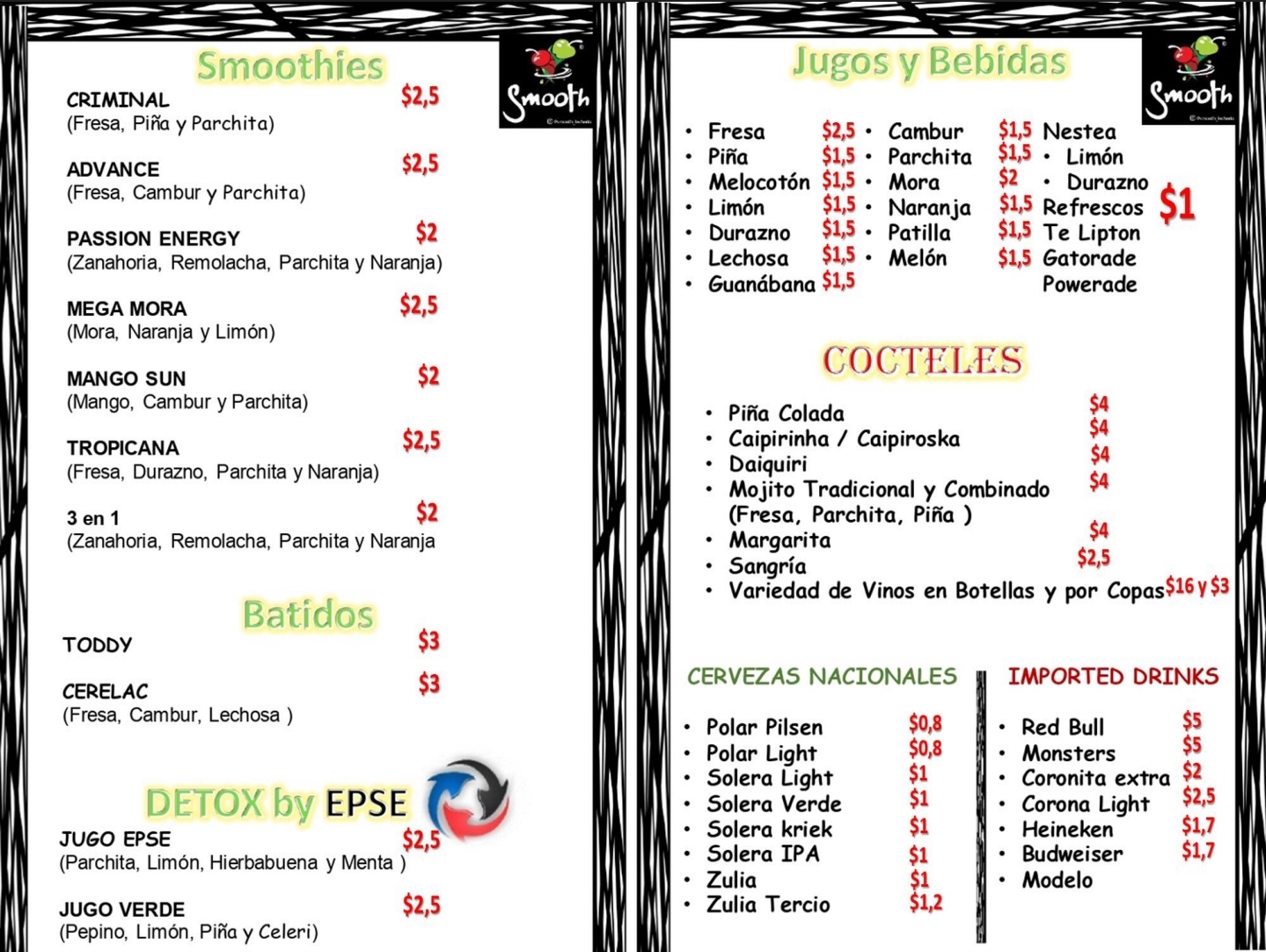 Carta de Smooth Lechería  en Lechería , Simón Bolívar — página 4
