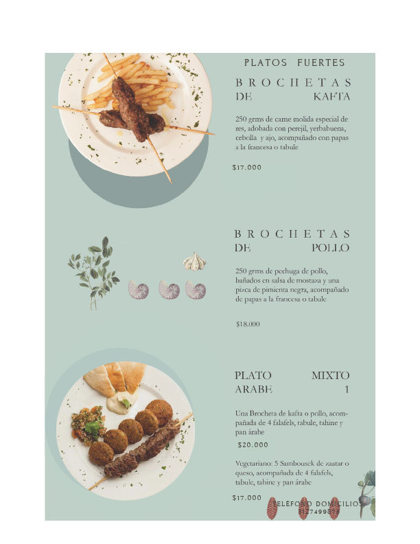 Carta de Fenicios Cocina Arabe en Armenia — página 3