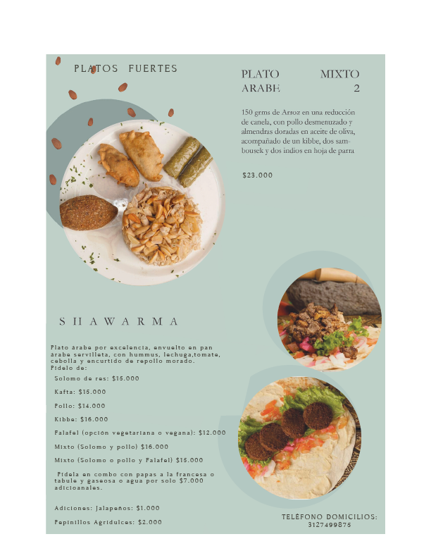 Carta de Fenicios Cocina Arabe en Armenia — página 5
