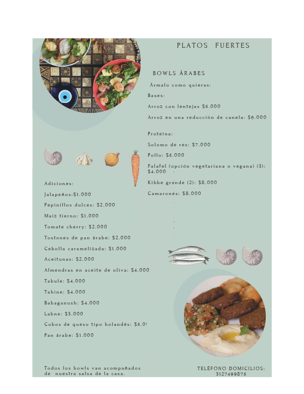 Carta de Fenicios Cocina Arabe en Armenia — página 9