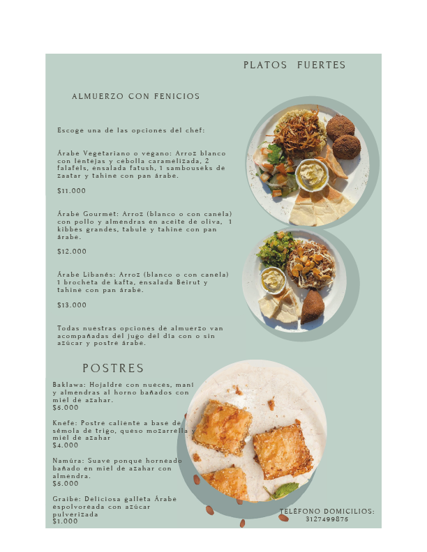 Carta de Fenicios Cocina Arabe en Armenia — página 10