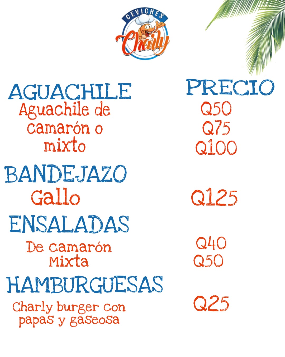 Carta de Ceviches Charly  en Masagua — página 2