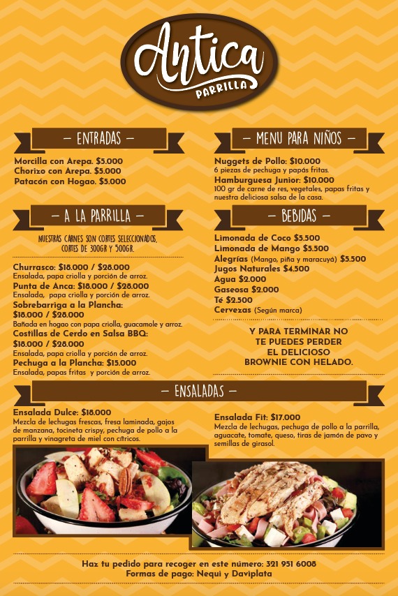 Carta de Antica Parrilla en Tabio — página 2