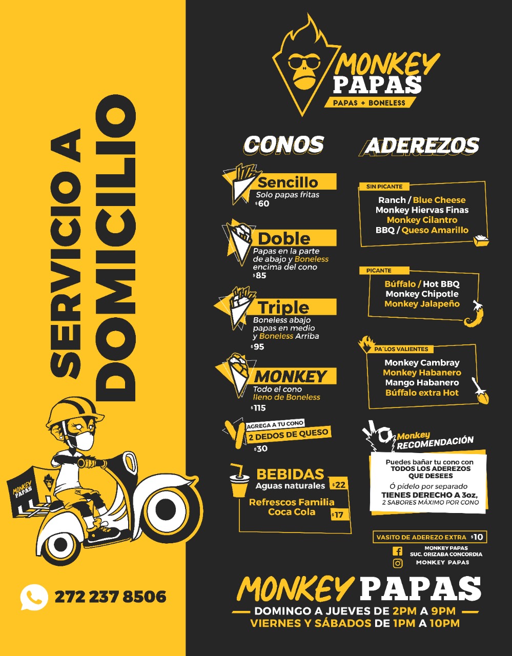 Carta de Monkey Papas Orizaba en Orizaba , Veracruz — página 1