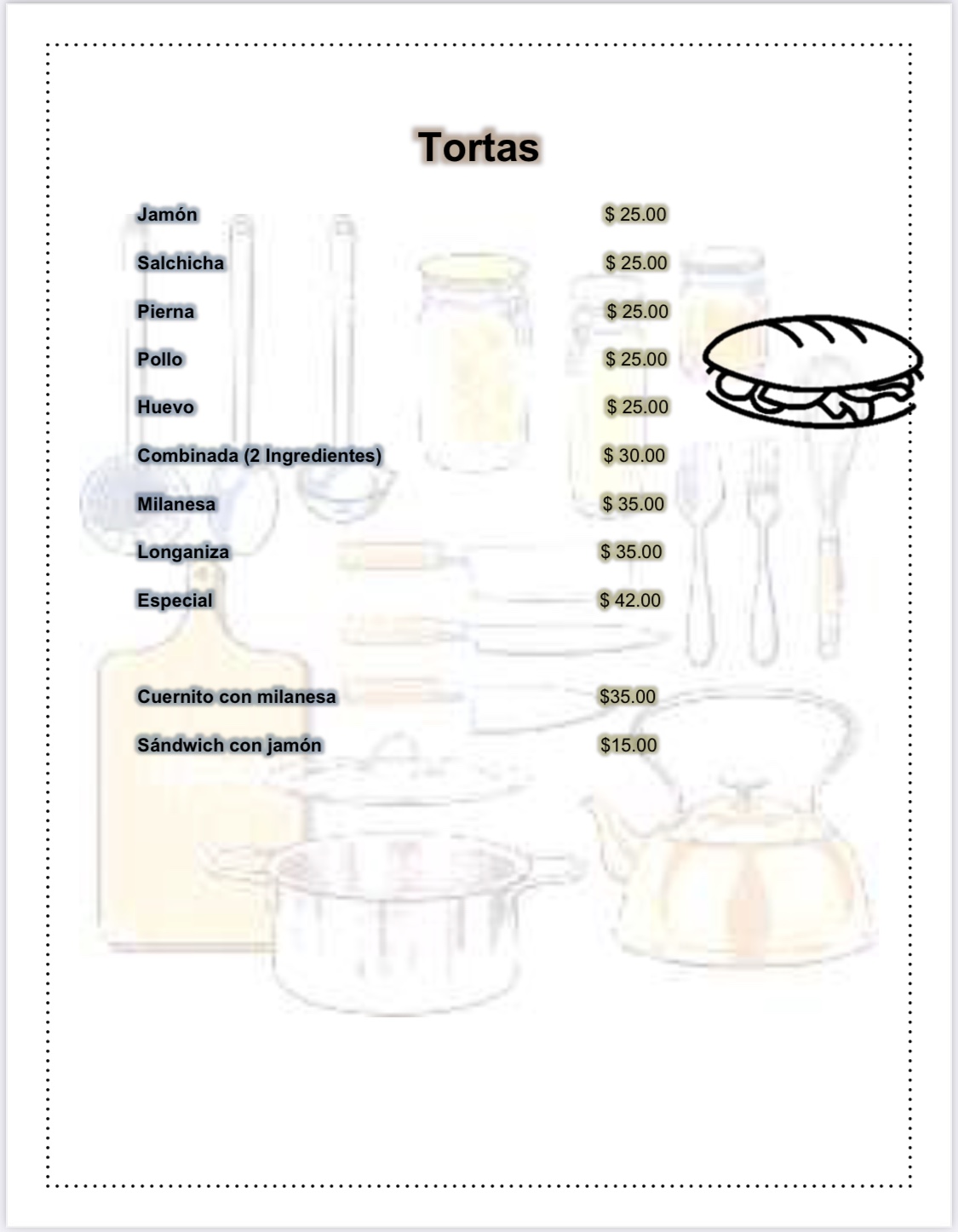 Carta de La Marquesita Snacks & Coffee en Lerma — página 7
