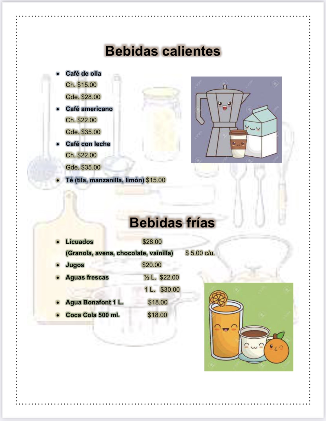 Carta de La Marquesita Snacks & Coffee en Lerma — página 3