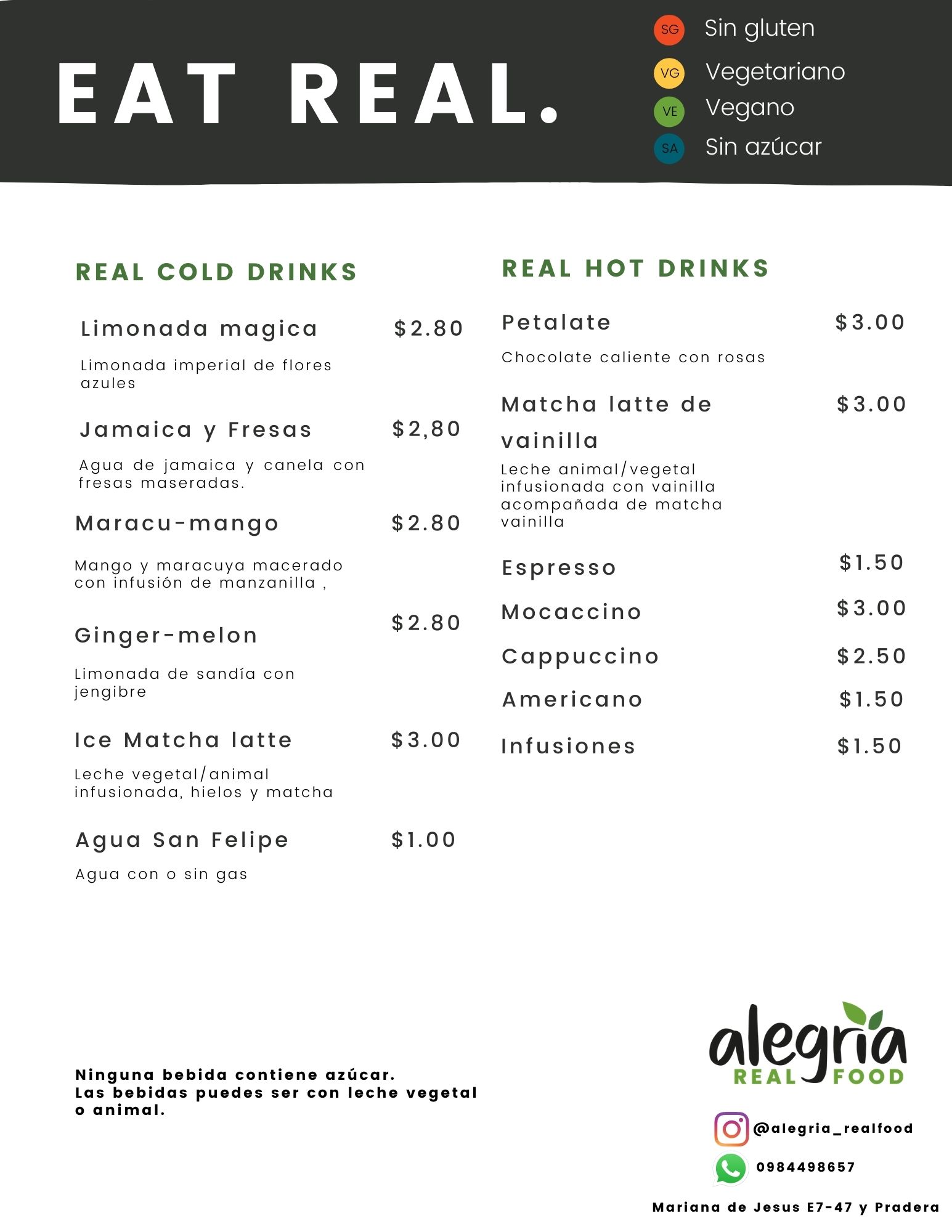 Carta de Alegria Real Food en Quito — página 7