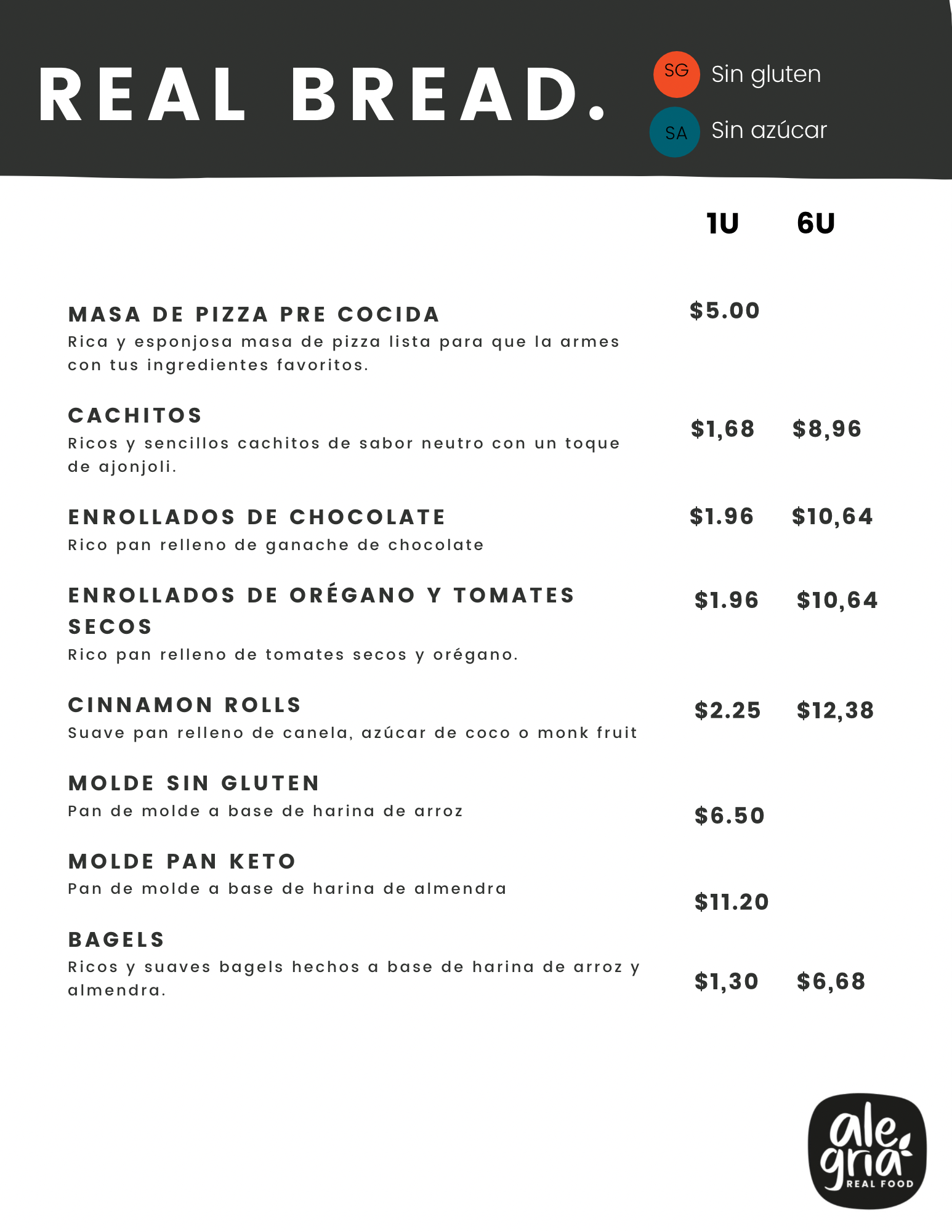 Carta de Alegria Real Food en Quito — página 4