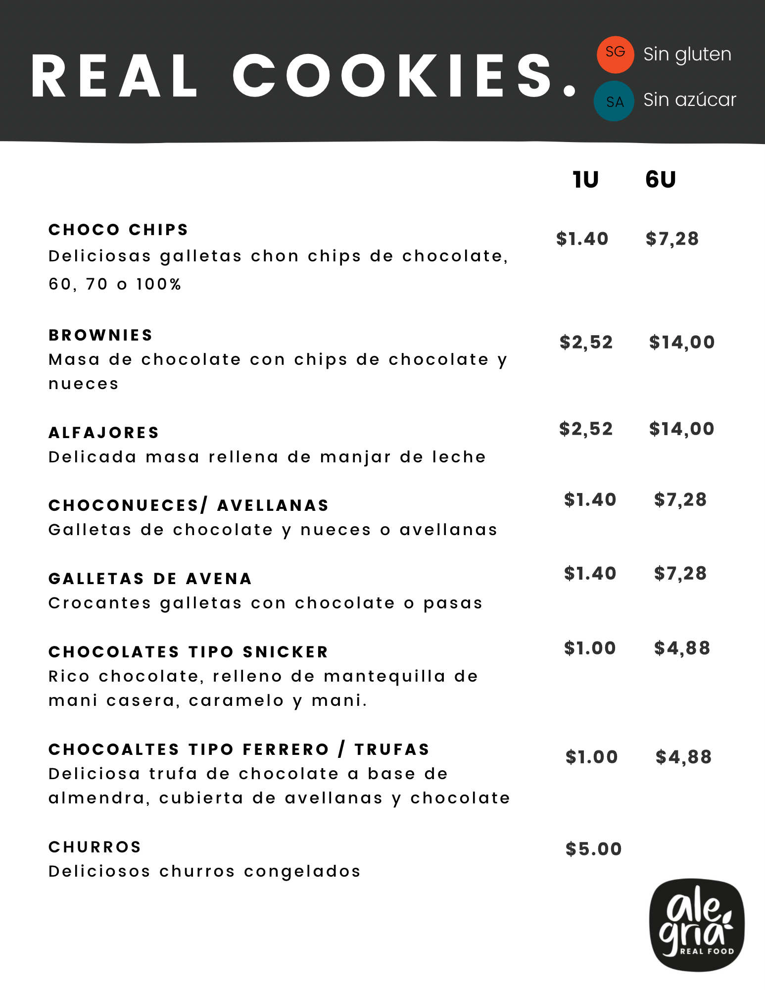 Carta de Alegria Real Food en Quito — página 3