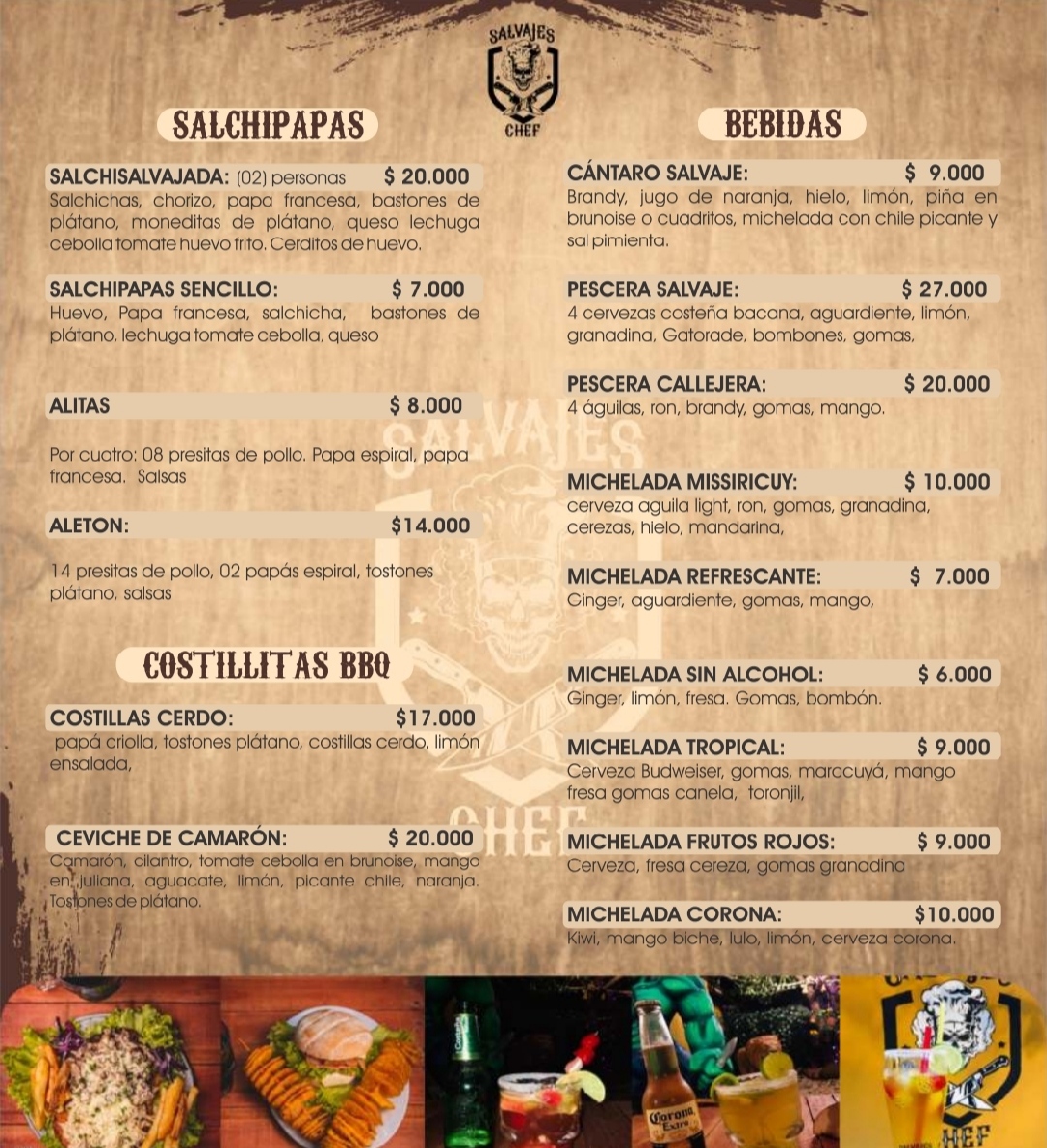 Carta de SALVAJE'S CHEF en Tauramena — página 1