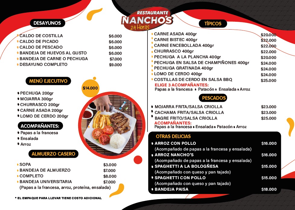 Carta de Restaurante Nanchos Parrilla 24 horas en La Rosita, Villavicencio — página 2