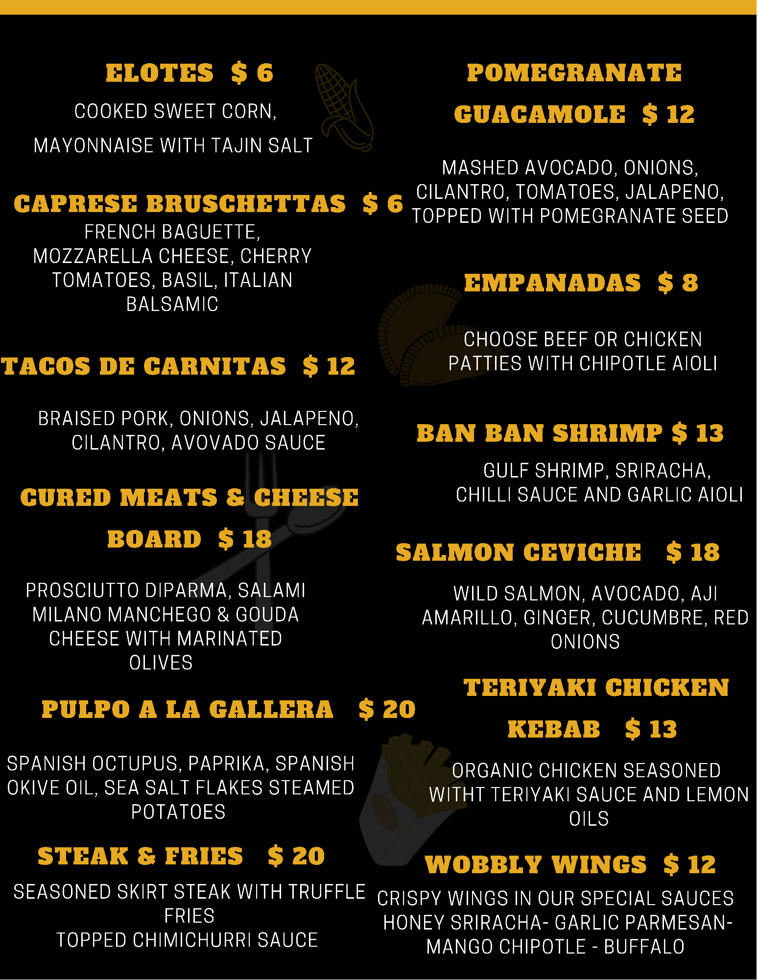 Carta de DUO GASTRO PUB QNS en Elmhurst  — página 1